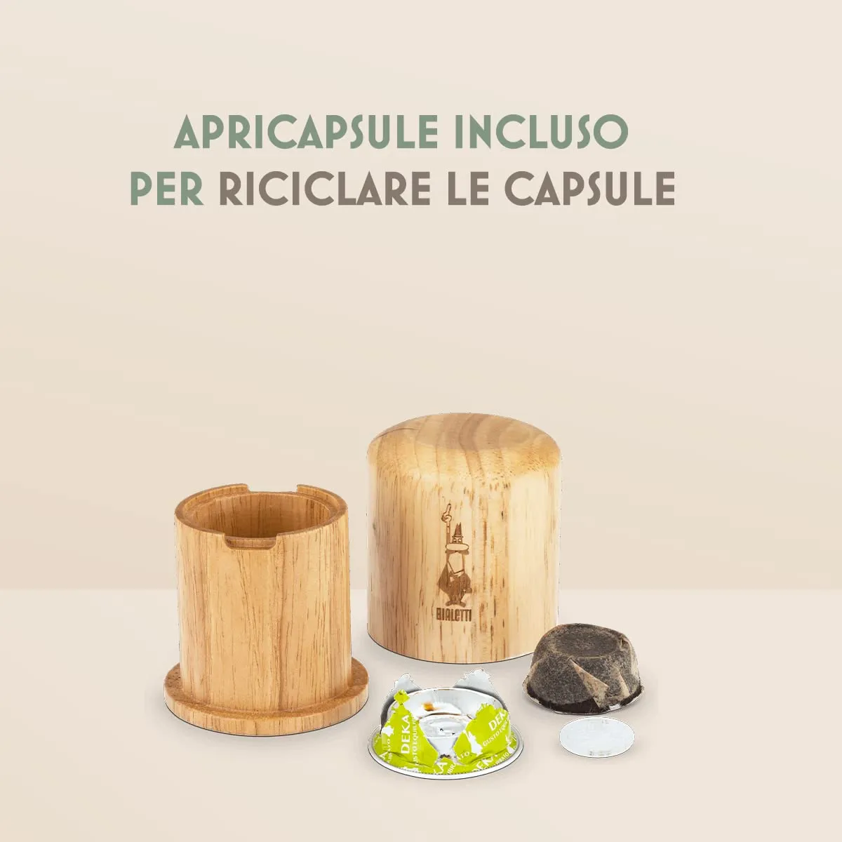 Bialetti Gioia Macchina Caffè Espresso per Capsule, Tortora - immagine 3