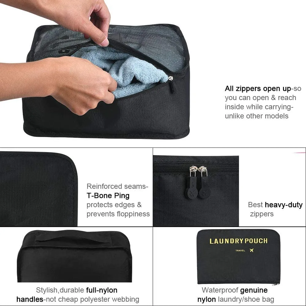 Vicloon Set Organizer per Valigie 8 in 1, Packing Cubes per Viaggio, Vestiti, Scarpe e Cosmetici - immagine 2