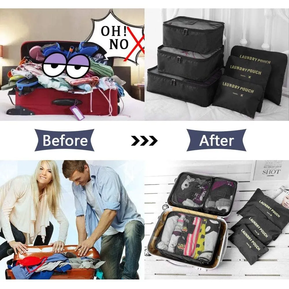 Vicloon Set Organizer per Valigie 8 in 1, Packing Cubes per Viaggio, Vestiti, Scarpe e Cosmetici - immagine 5