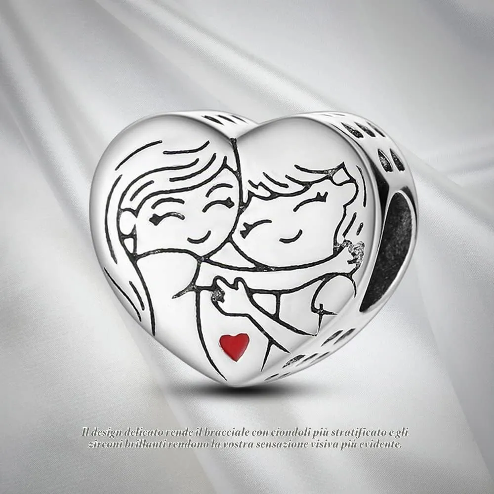 Pandach Bead Charm in Argento Sterling 925 con Cubic Zirconia, Compatibile con Braccialetti e Collane Europei - immagine 3