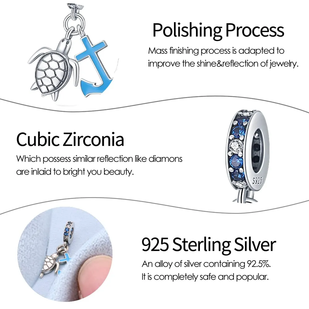 Pandach Bead Charm in Argento Sterling 925 con Cubic Zirconia per Braccialetti e Collane Europee - immagine 3