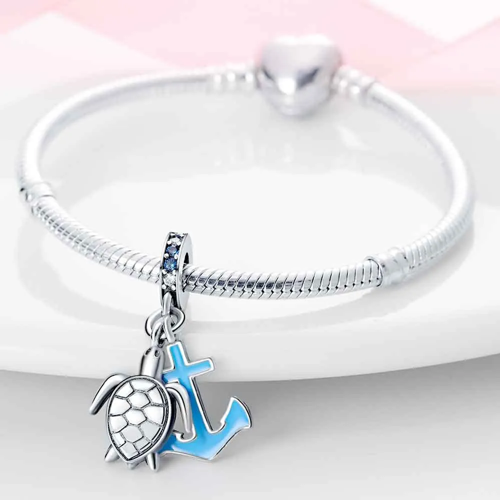 Pandach Bead Charm in Argento Sterling 925 con Cubic Zirconia per Braccialetti e Collane Europee - immagine 5