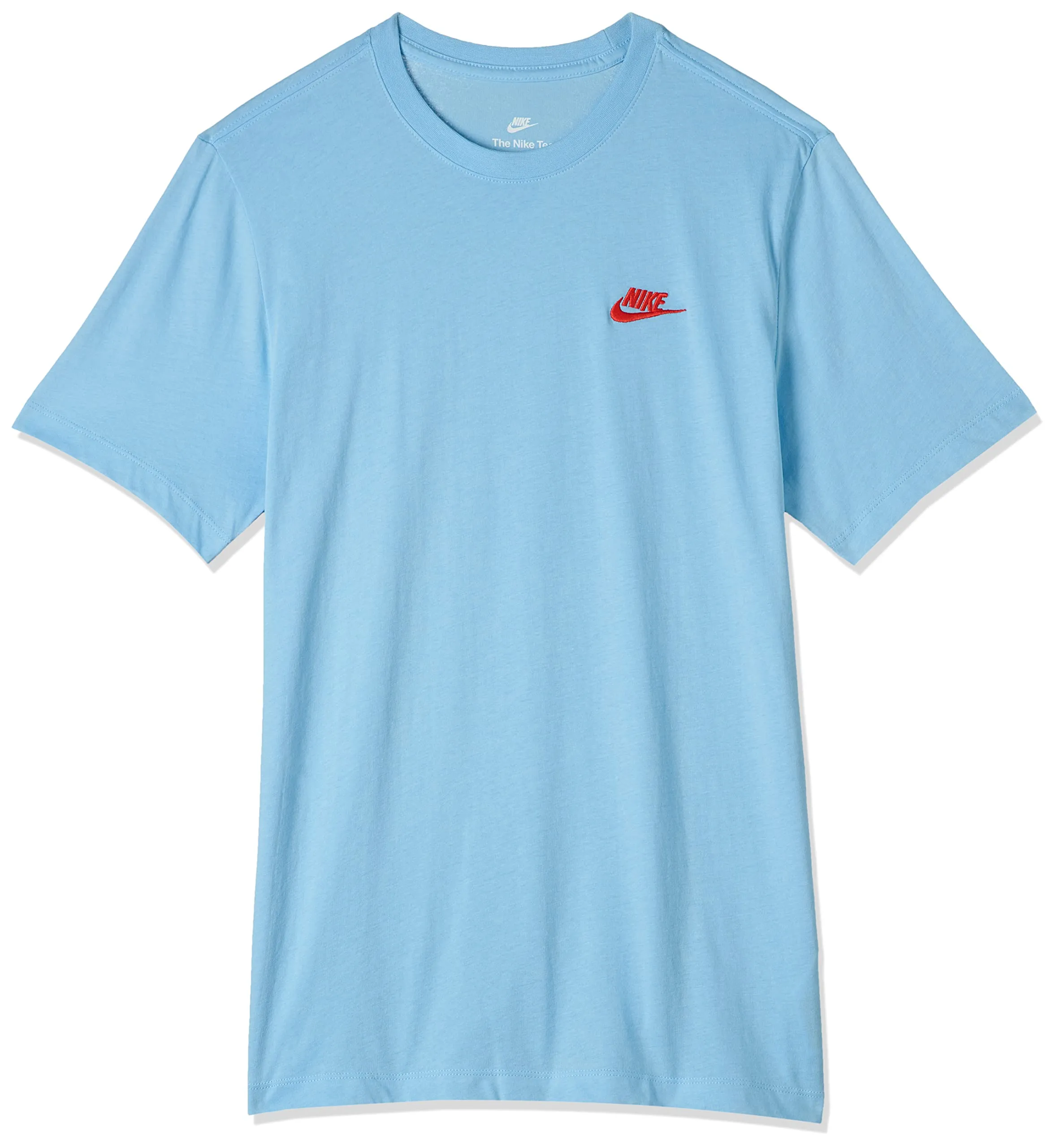 Nike Sportswear Club Men's Short Sleeve T-Shirt, Blue Chill/Lt Crimson, AR4997-499, XL - immagine 1