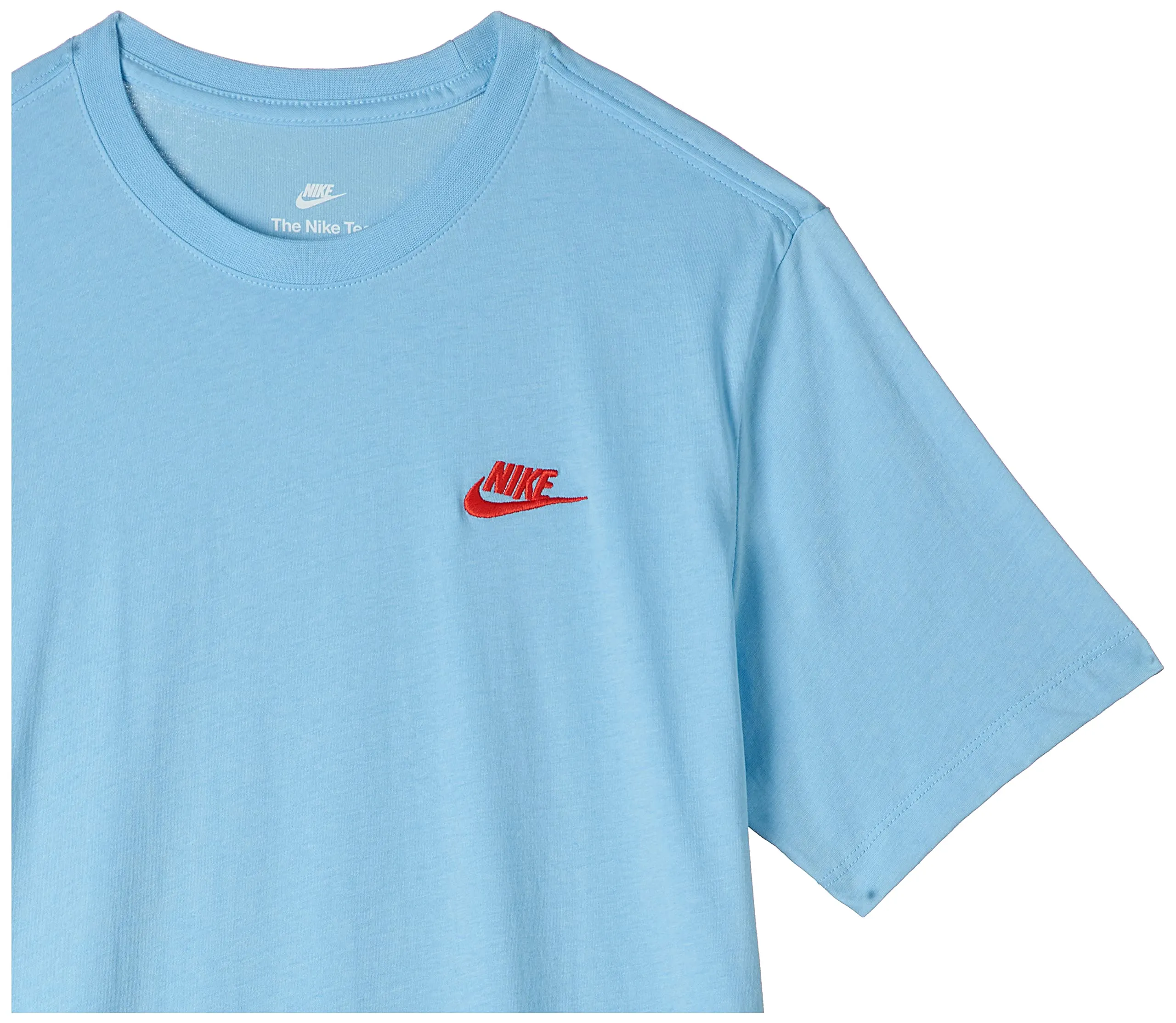 Nike Sportswear Club Men's Short Sleeve T-Shirt, Blue Chill/Lt Crimson, AR4997-499, XL - immagine 3