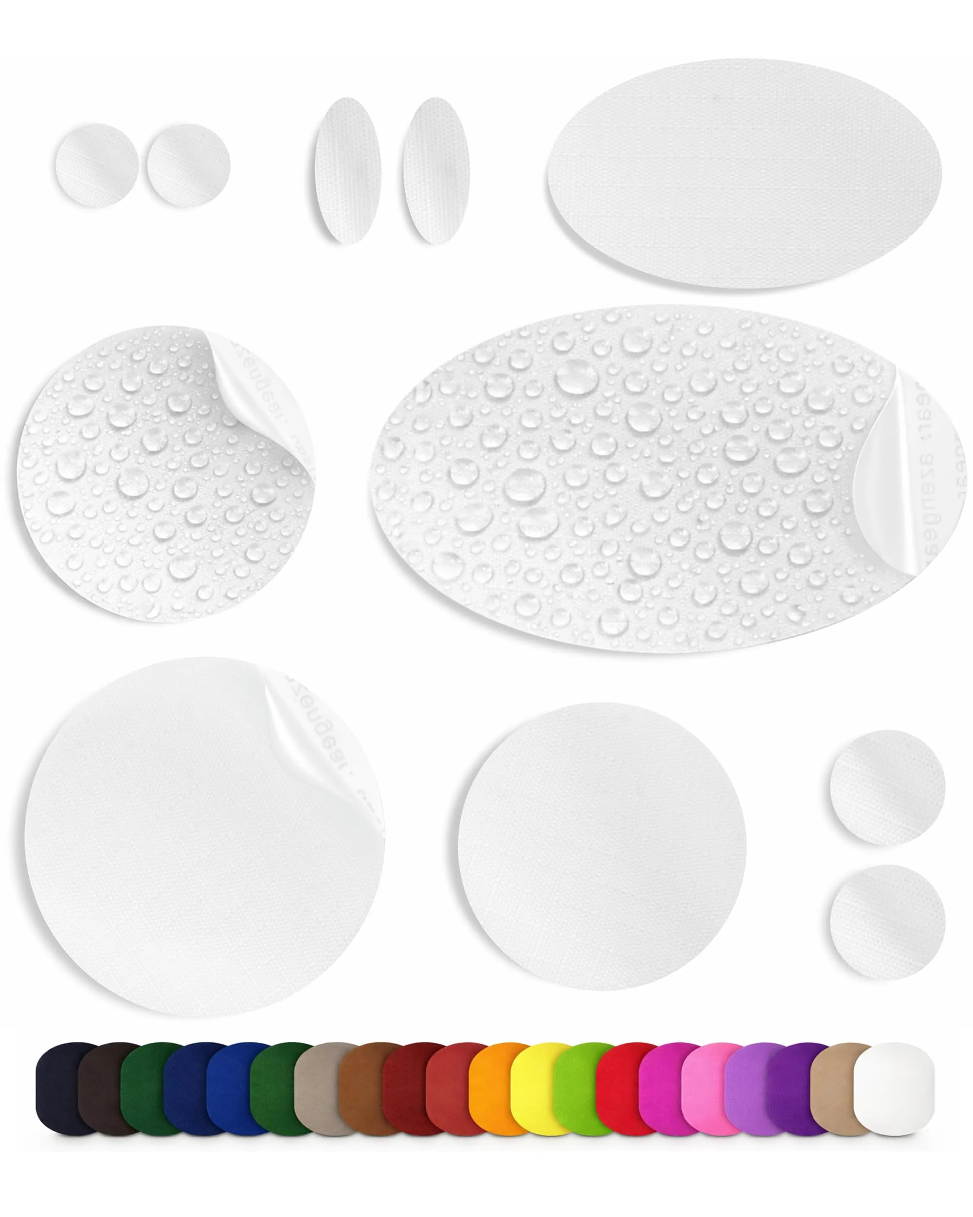 aZengear Toppe di Riparazione Impermeabili per Piumino e Tenda, 11 Pezzi, Bianco - immagine 1