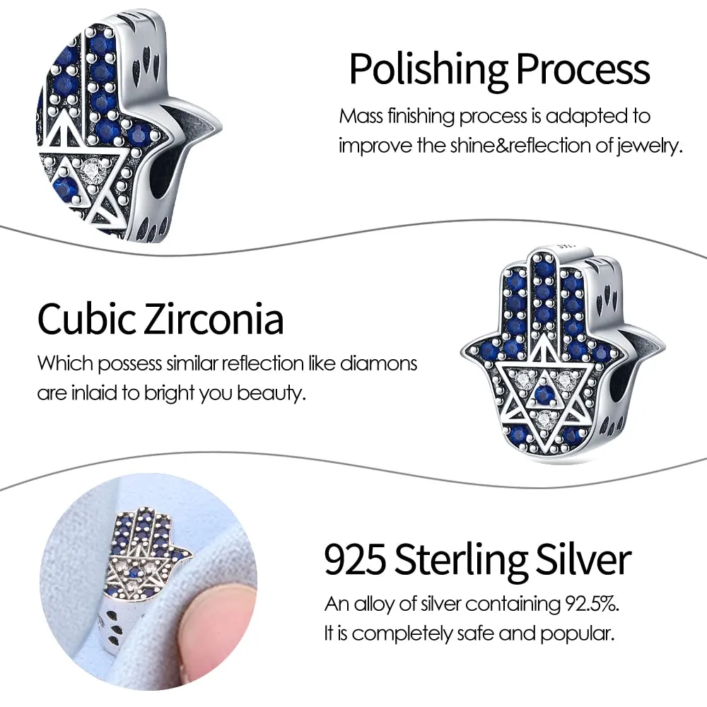 Pandach Bead Charm Ciondolo Argento Sterling 925 con Cubic Zirconia per Braccialetti e Collane Europee - immagine 2