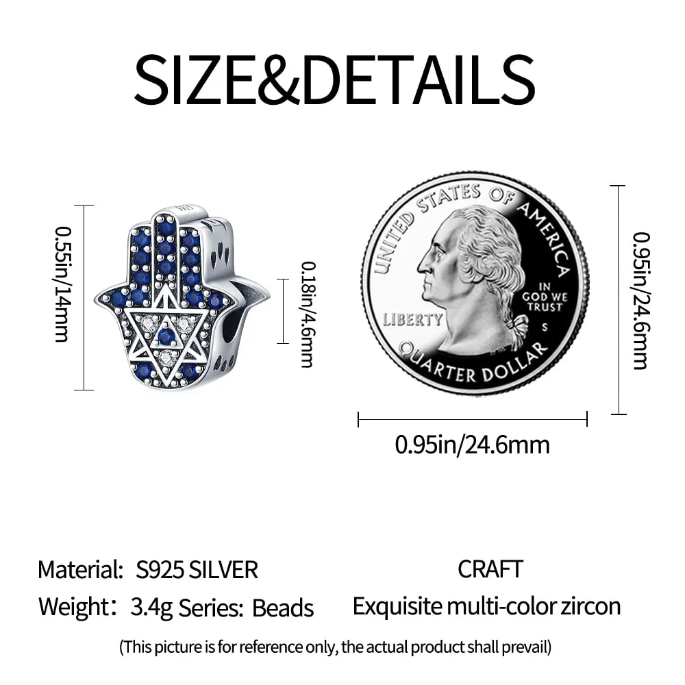 Pandach Bead Charm Ciondolo Argento Sterling 925 con Cubic Zirconia per Braccialetti e Collane Europee - immagine 3