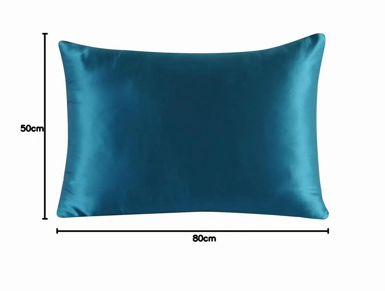 townssilk Federa in seta di gelso 100% naturale 19 momme, doppia faccia, cerniera nascosta, 50x80cm, Peacockblue - immagine 10