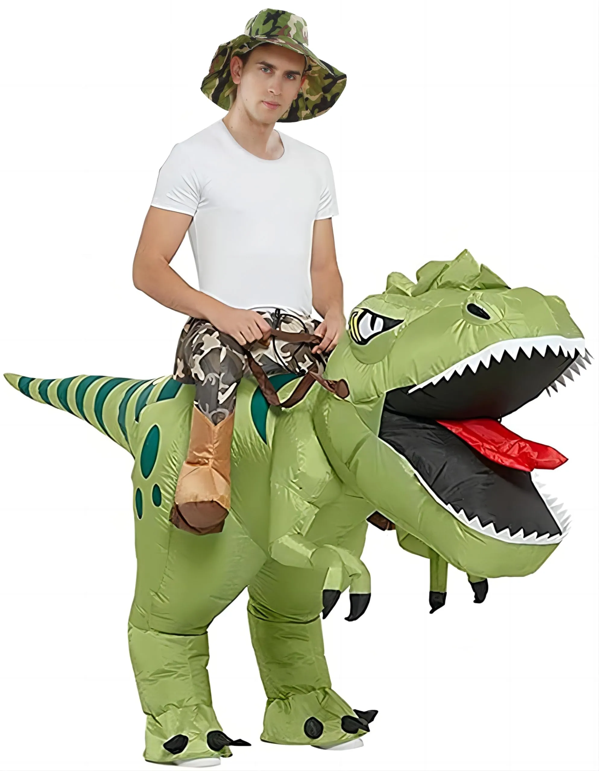 FXICH Costume gonfiabile da dinosauro per adulti, 150cm-190cm - immagine 2
