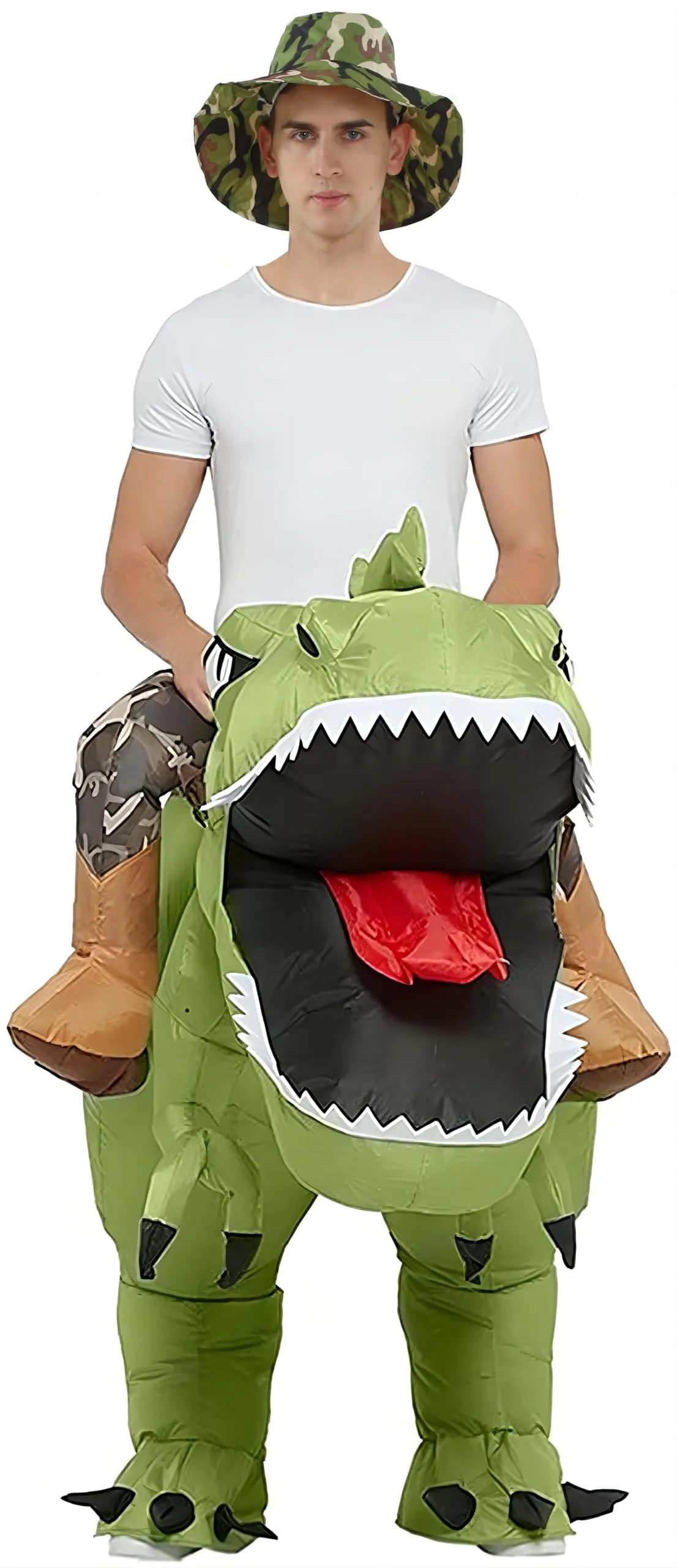 FXICH Costume gonfiabile da dinosauro per adulti, 150cm-190cm - immagine 3