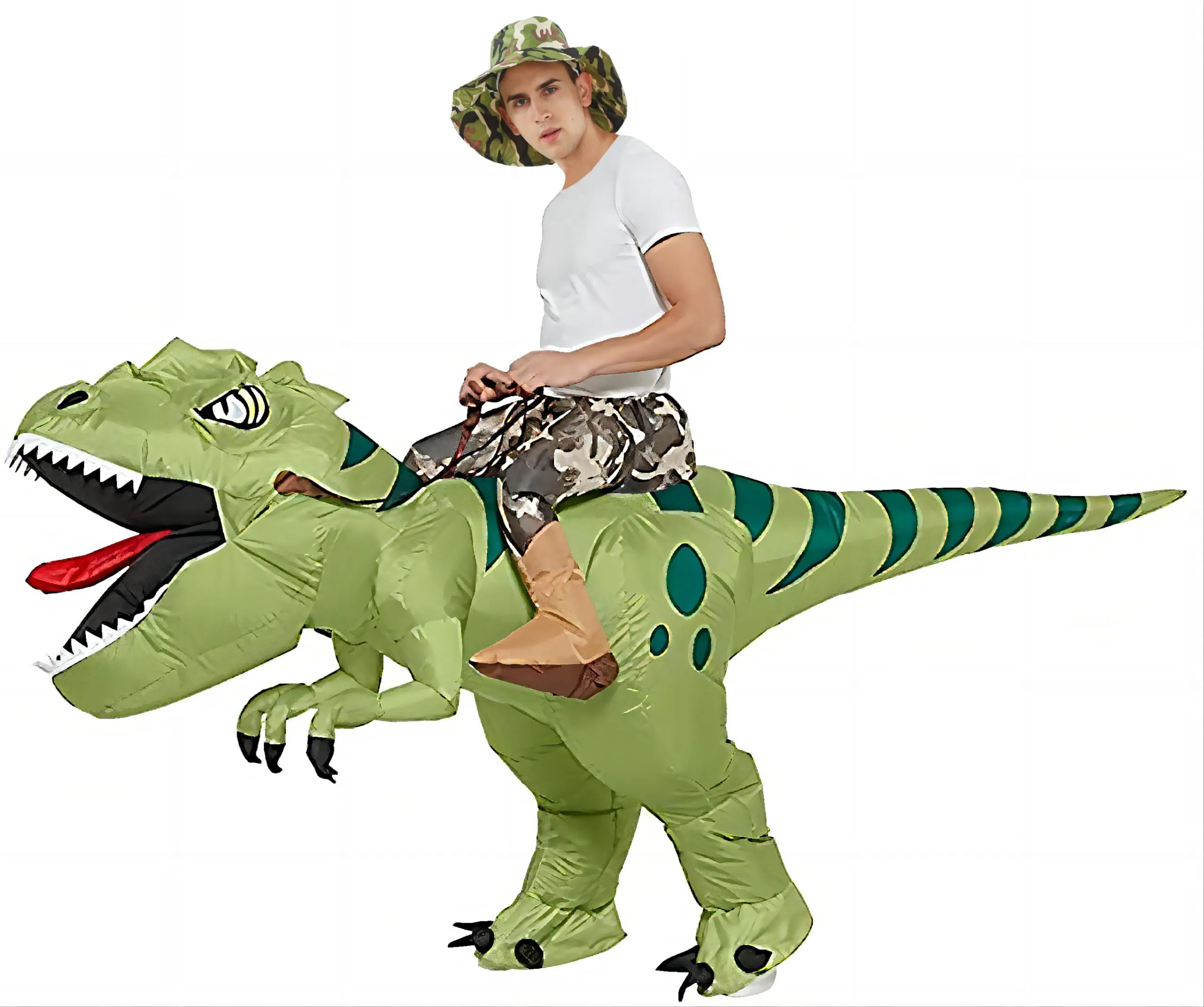 FXICH Costume gonfiabile da dinosauro per adulti, 150cm-190cm - immagine 4