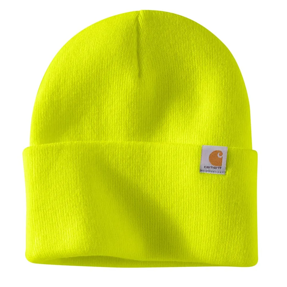Carhartt Berretto da Uomo in Maglia con Risvolto 104597, Brite Lime, Taglia Unica - immagine 1