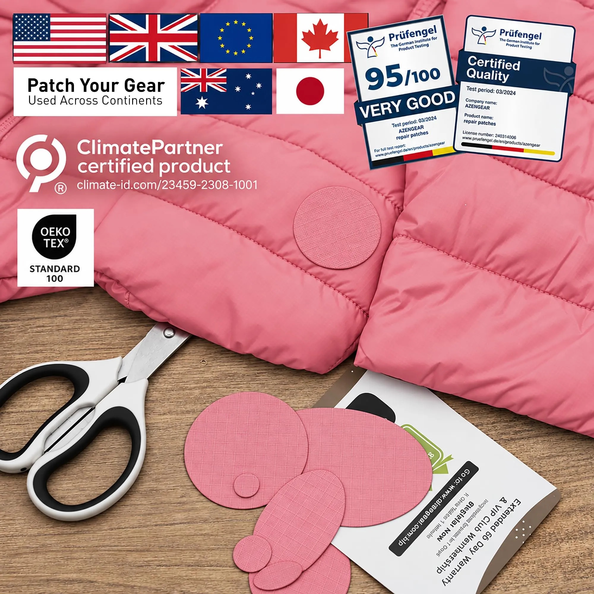 aZengear Toppe di Riparazione Impermeabili per Piumino e Tenda, 11 Pezzi, Rosa - immagine 4