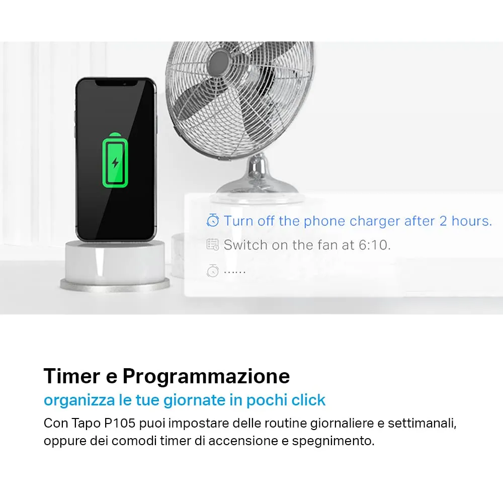 Tapo P105 Presa Smart WiFi Tipo L 10A, 2pz - immagine 4