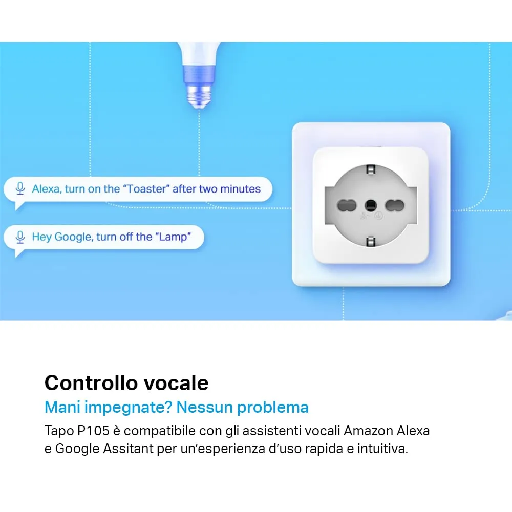 Tapo P105 Presa Smart WiFi Tipo L 10A, 2pz - immagine 6
