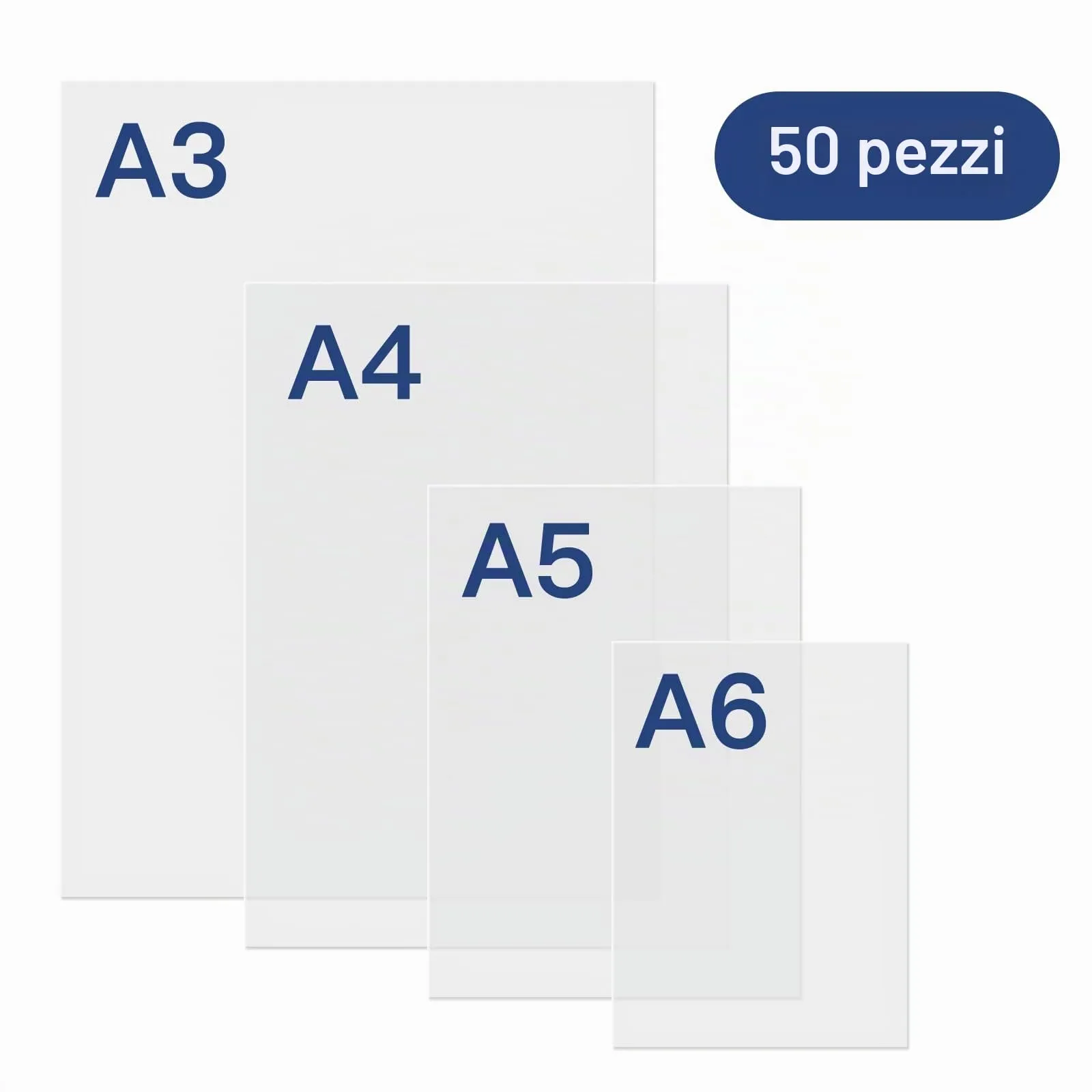 MAXDONE Fogli per Plastificazione a Caldo, 50 Pezzi (A3, A4, A5, A6), 80 Micron - immagine 2