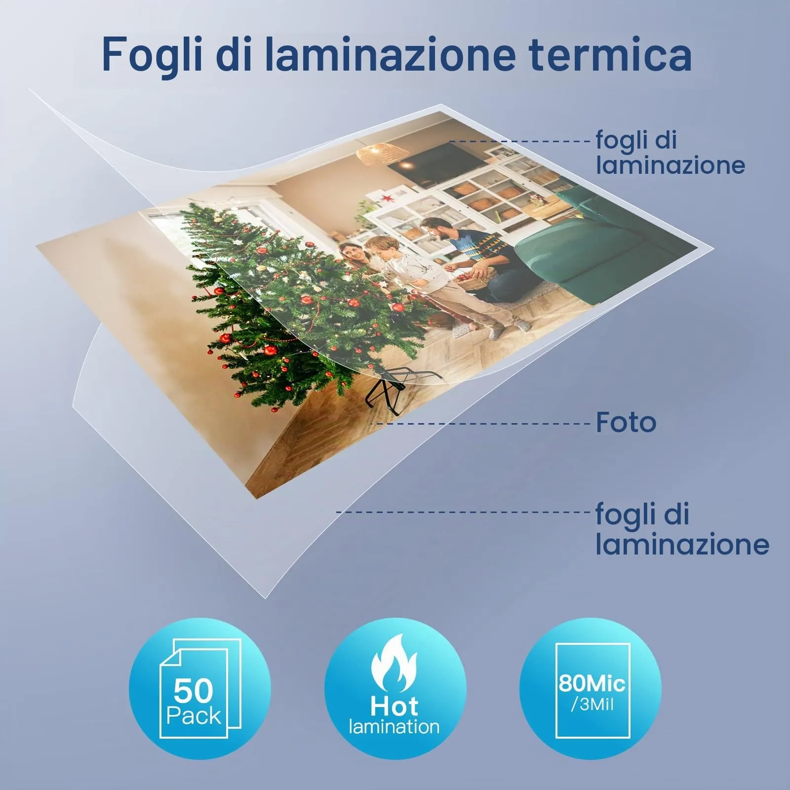 MAXDONE Fogli per Plastificazione a Caldo, 50 Pezzi (A3, A4, A5, A6), 80 Micron - immagine 6