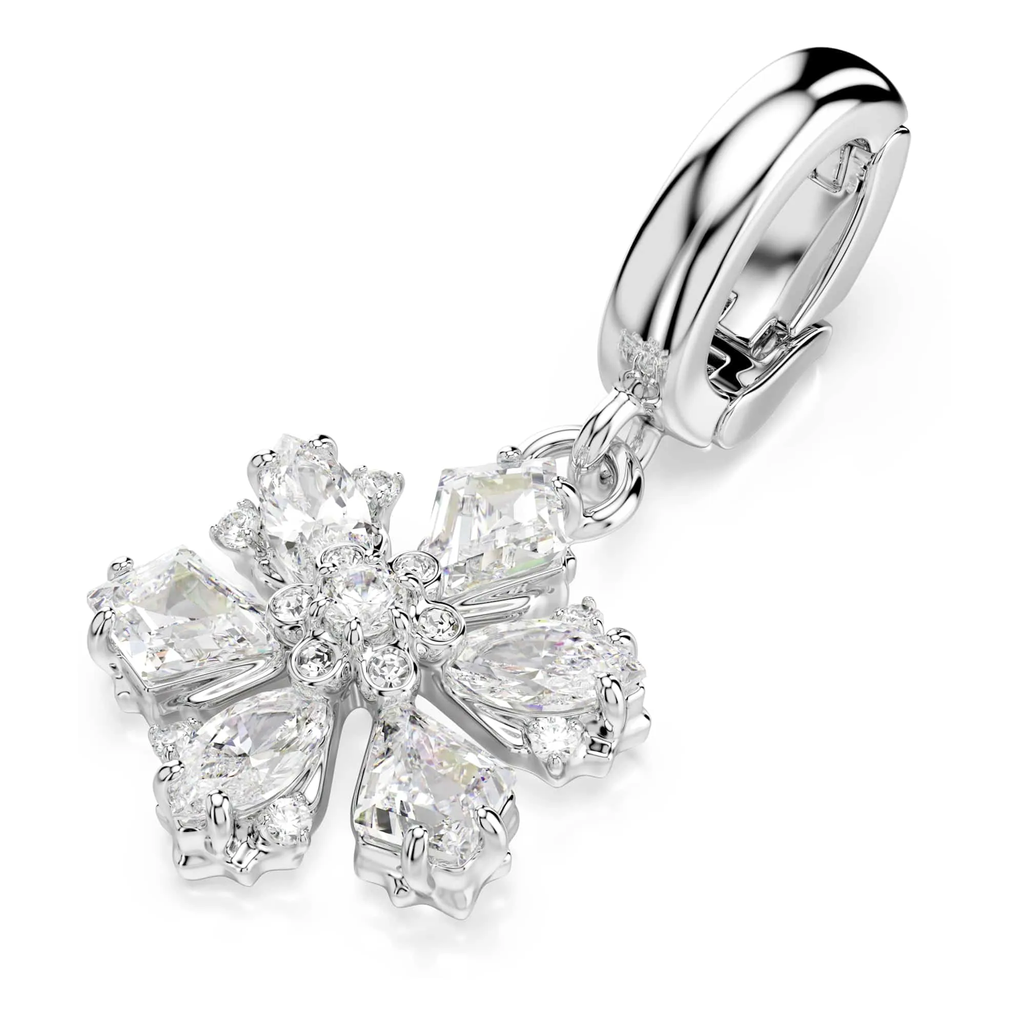 Swarovski Charm Idyllia Fiocco Di Neve Bianco Placcato rodio - immagine 2