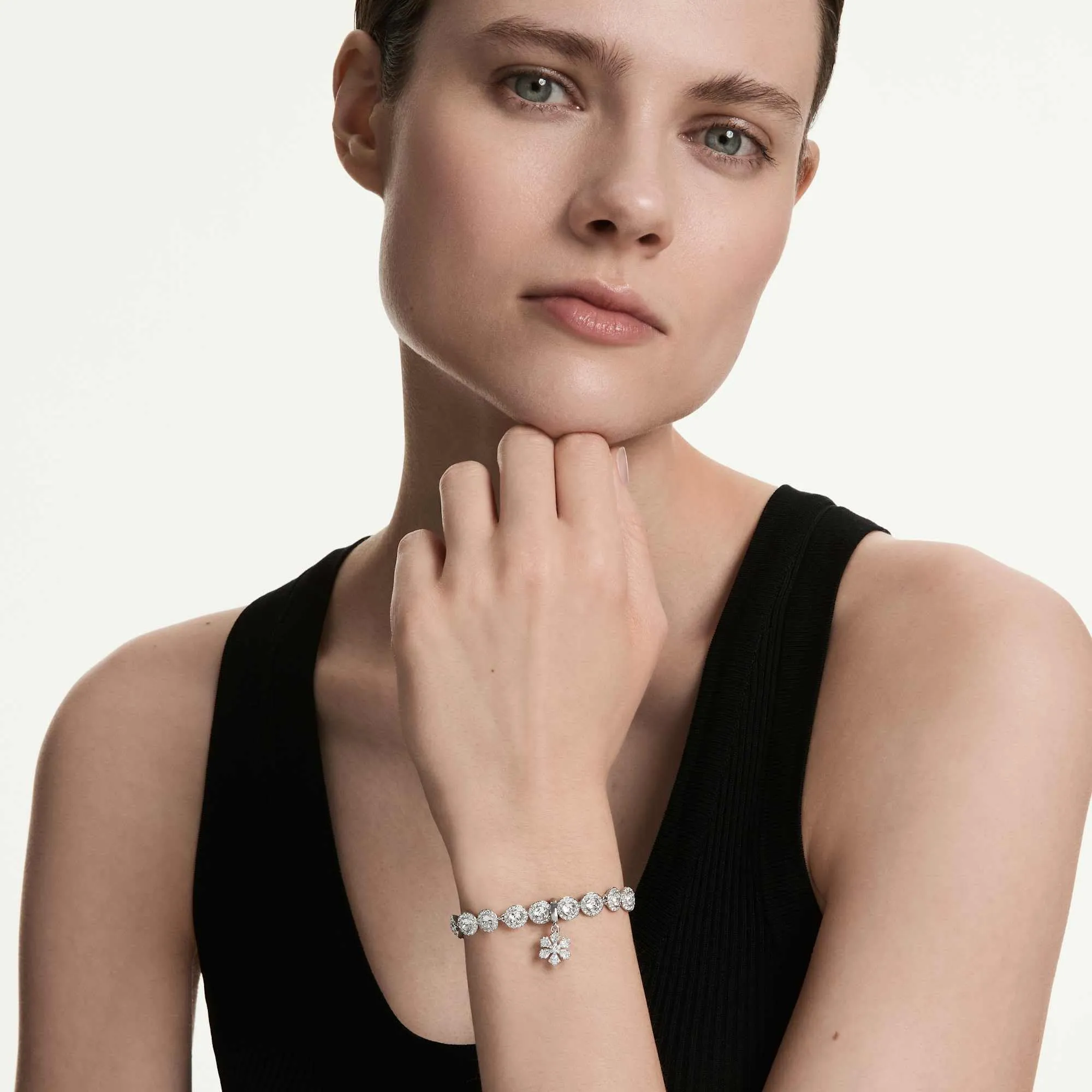 Swarovski Charm Idyllia Fiocco Di Neve Bianco Placcato rodio - immagine 5