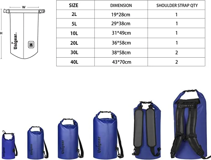 Unigear Borsa Impermeabile Sacca Stagna Dry Bag 5L - immagine 3