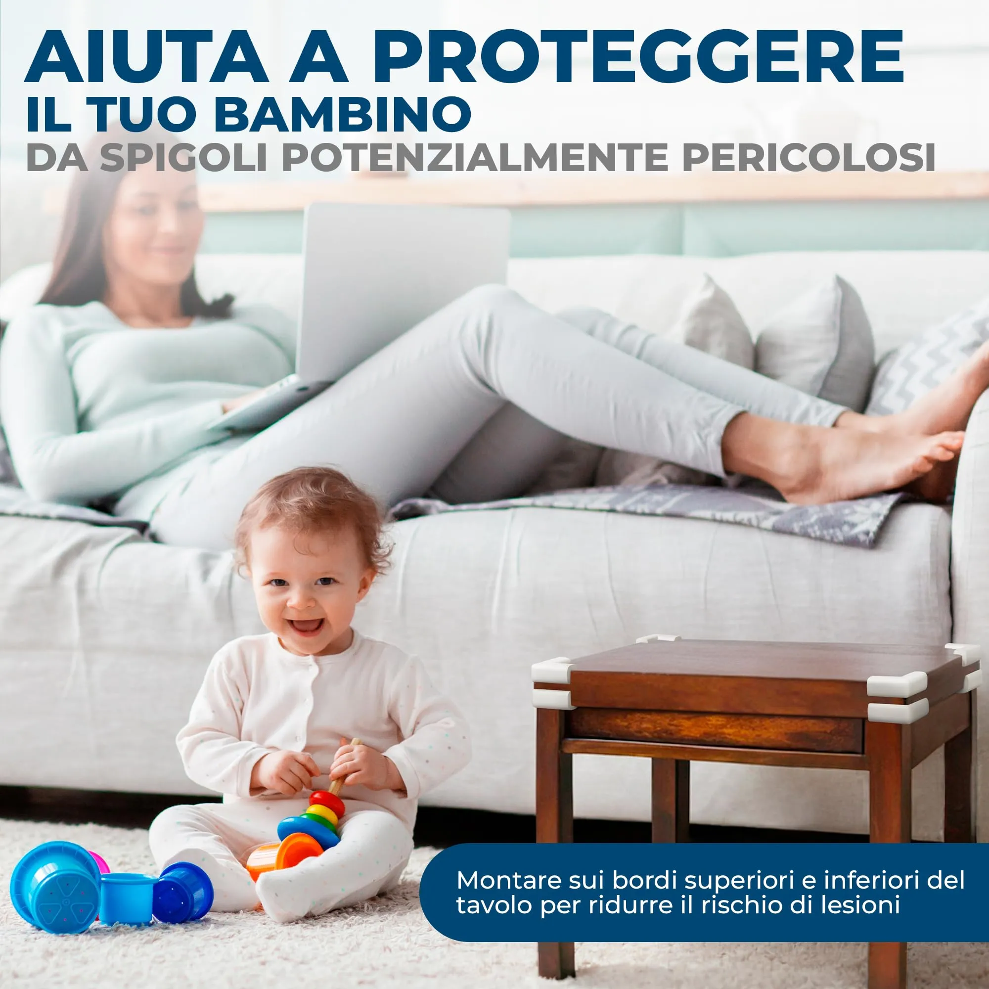 Hoffenbach Paraspigoli Angolari in Gomma per Bambini, 20 Pezzi, Bianco - immagine 2