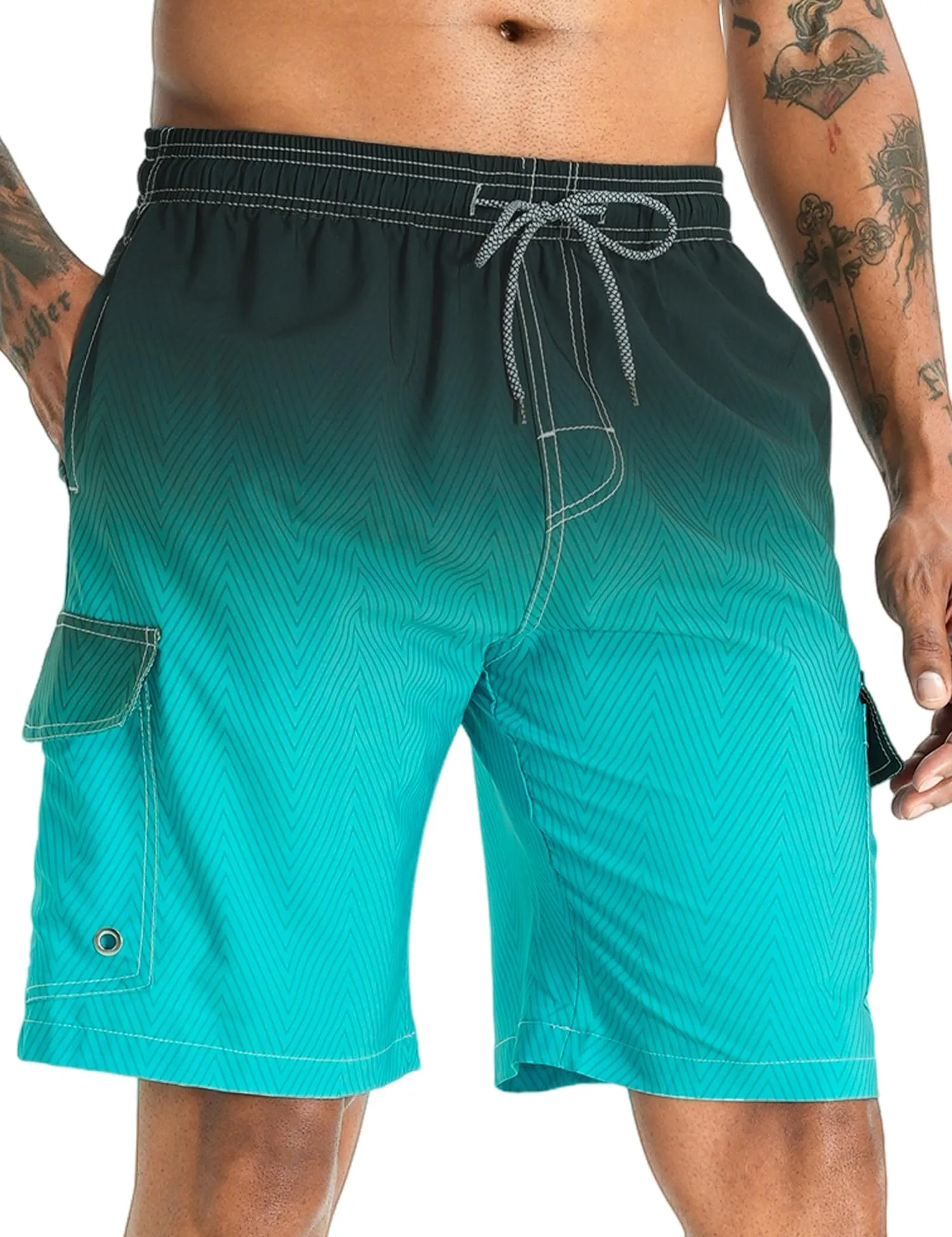 APTRO Pantaloncini da Bagno Uomo Stampa Hawaiana S197 Verde XL - immagine 1