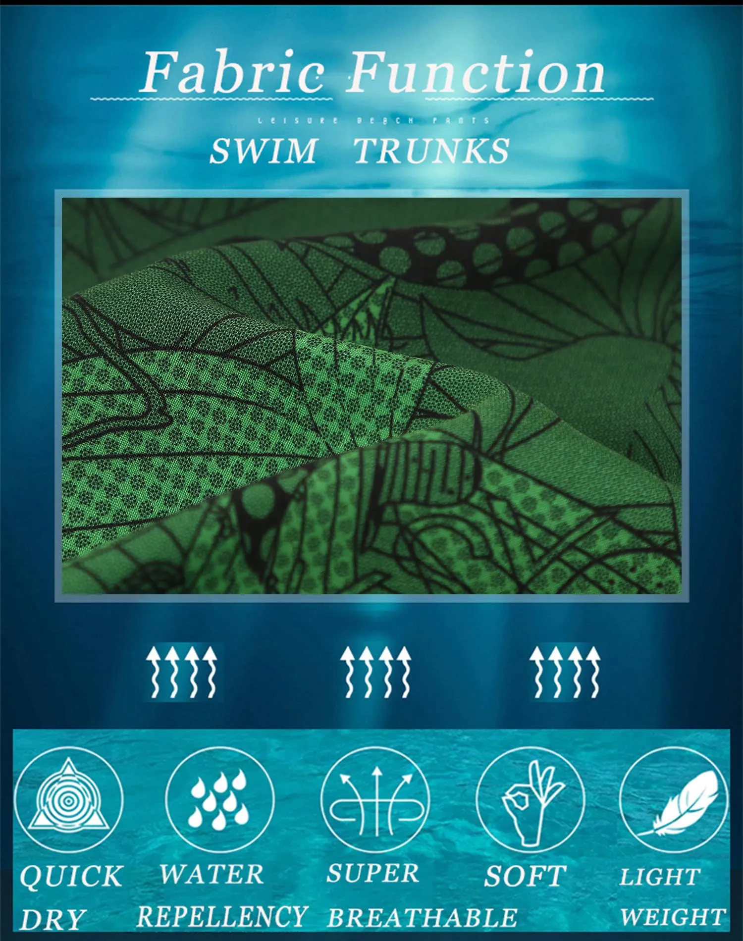 APTRO Pantaloncini da Bagno Uomo Stampa Hawaiana Verde BS023 M - immagine 6