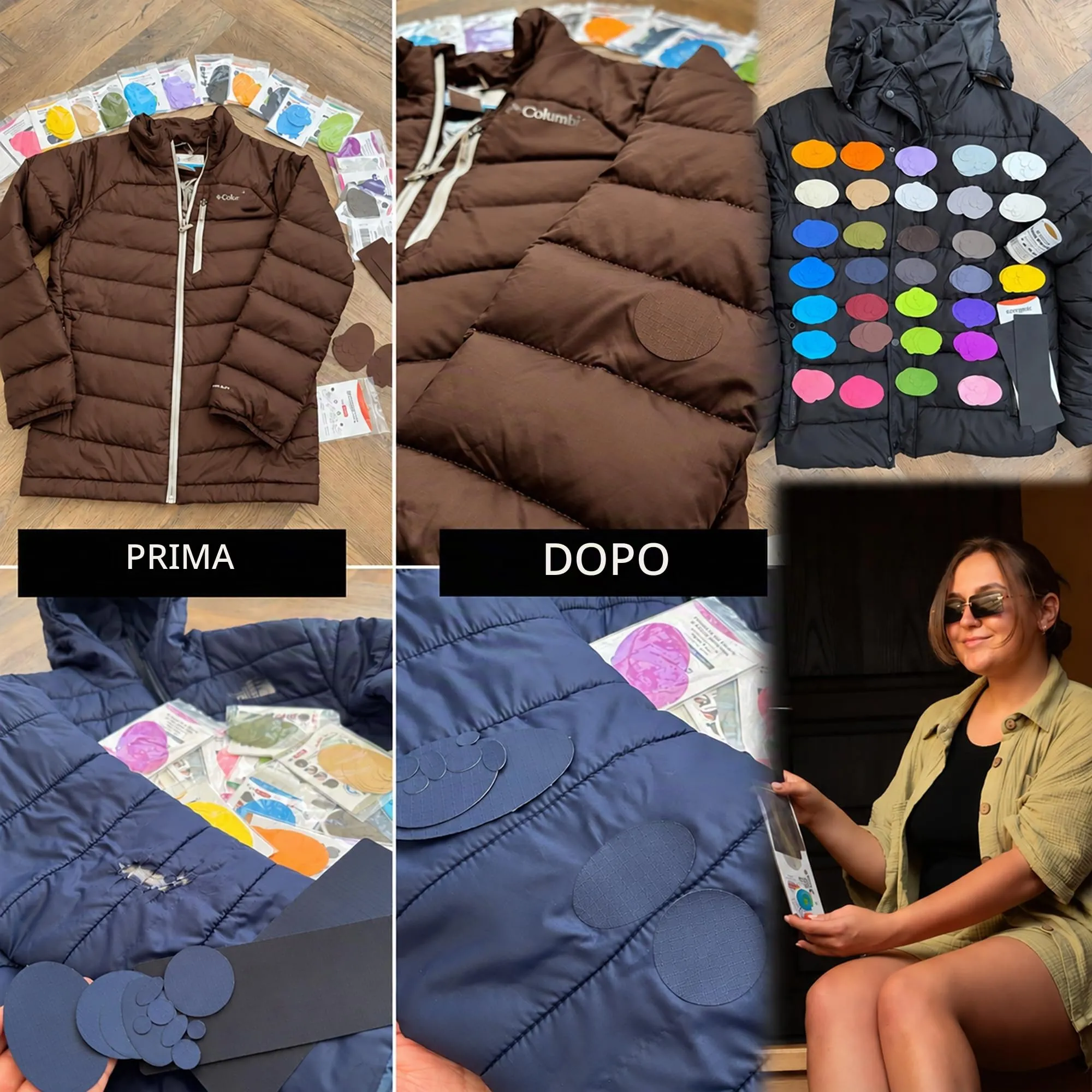 aZengear Toppe di Riparazione Impermeabili per Piumino e Tenda, 11 Pezzi, Marrone - immagine 6