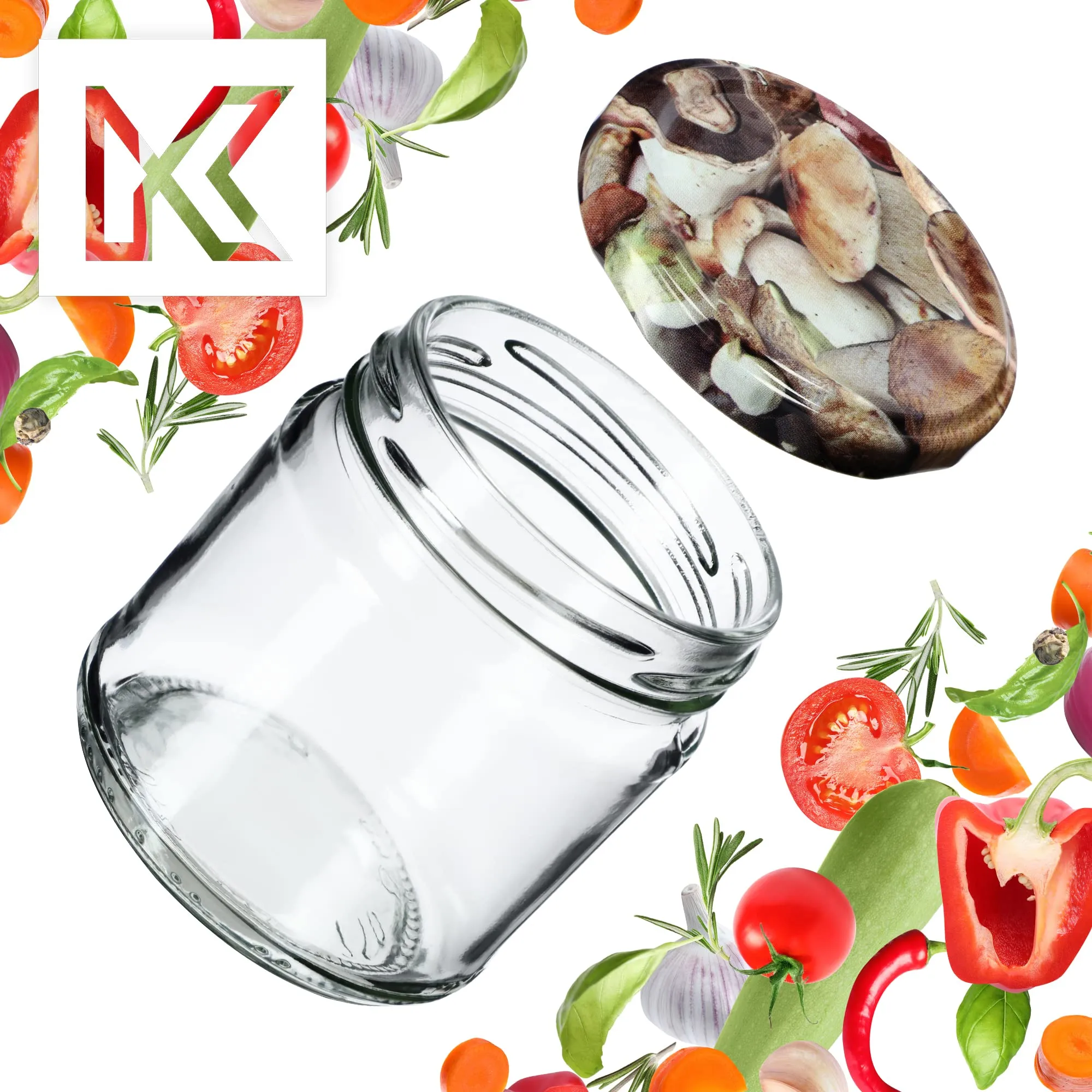 KADAX Set di 100 barattoli in vetro 200ml Ø66 con tappo a vite ermetico - immagine 6