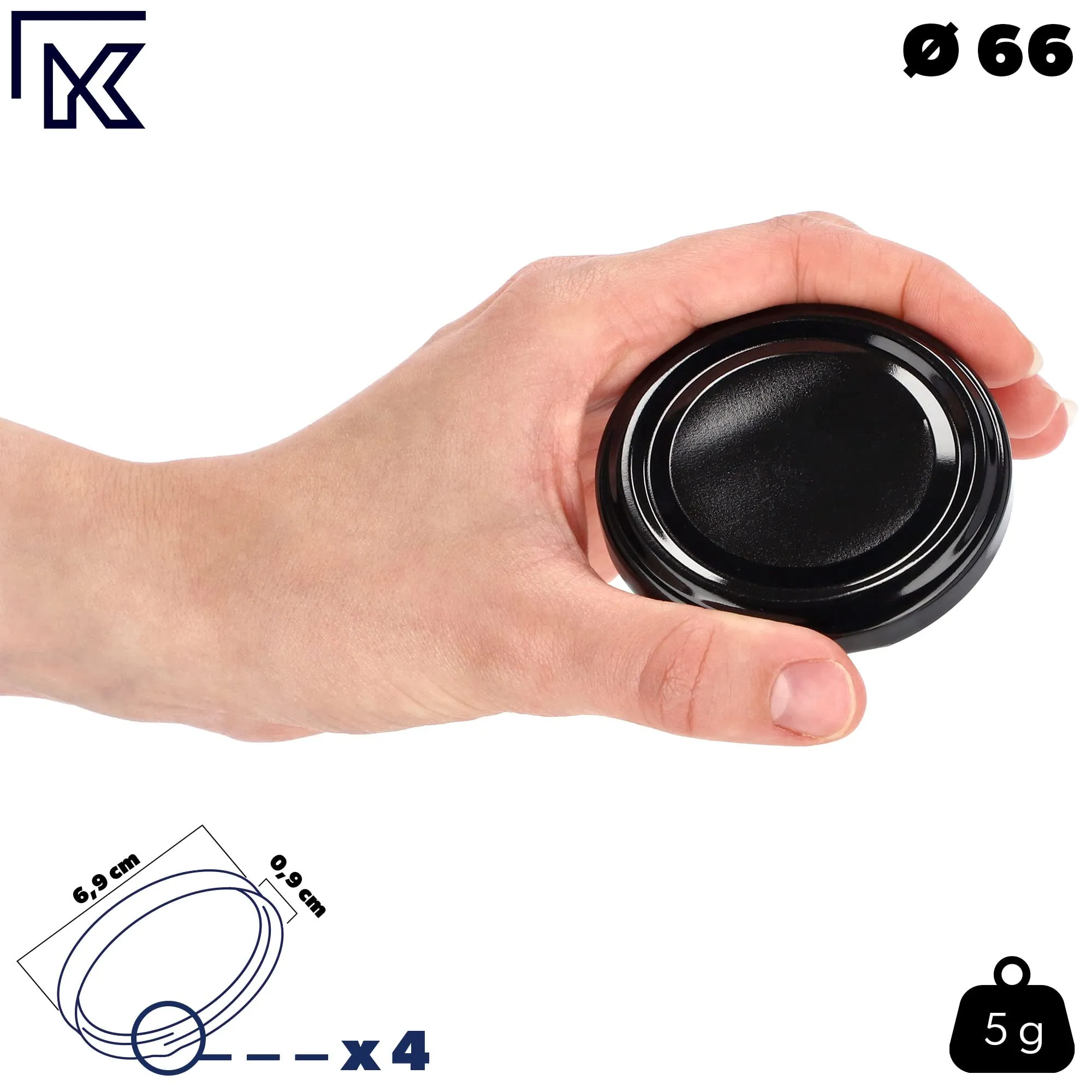 KADAX Set di 20 barattoli in vetro 200ml Ø66 con tappo a vite ermetico - immagine 4
