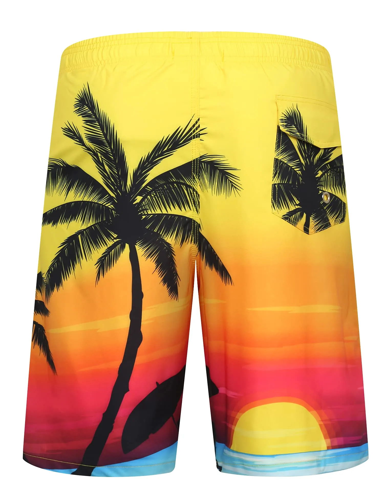 APTRO Pantaloncini da Bagno Uomo Stampa Hawaiana Giallo S12 2XL - immagine 4