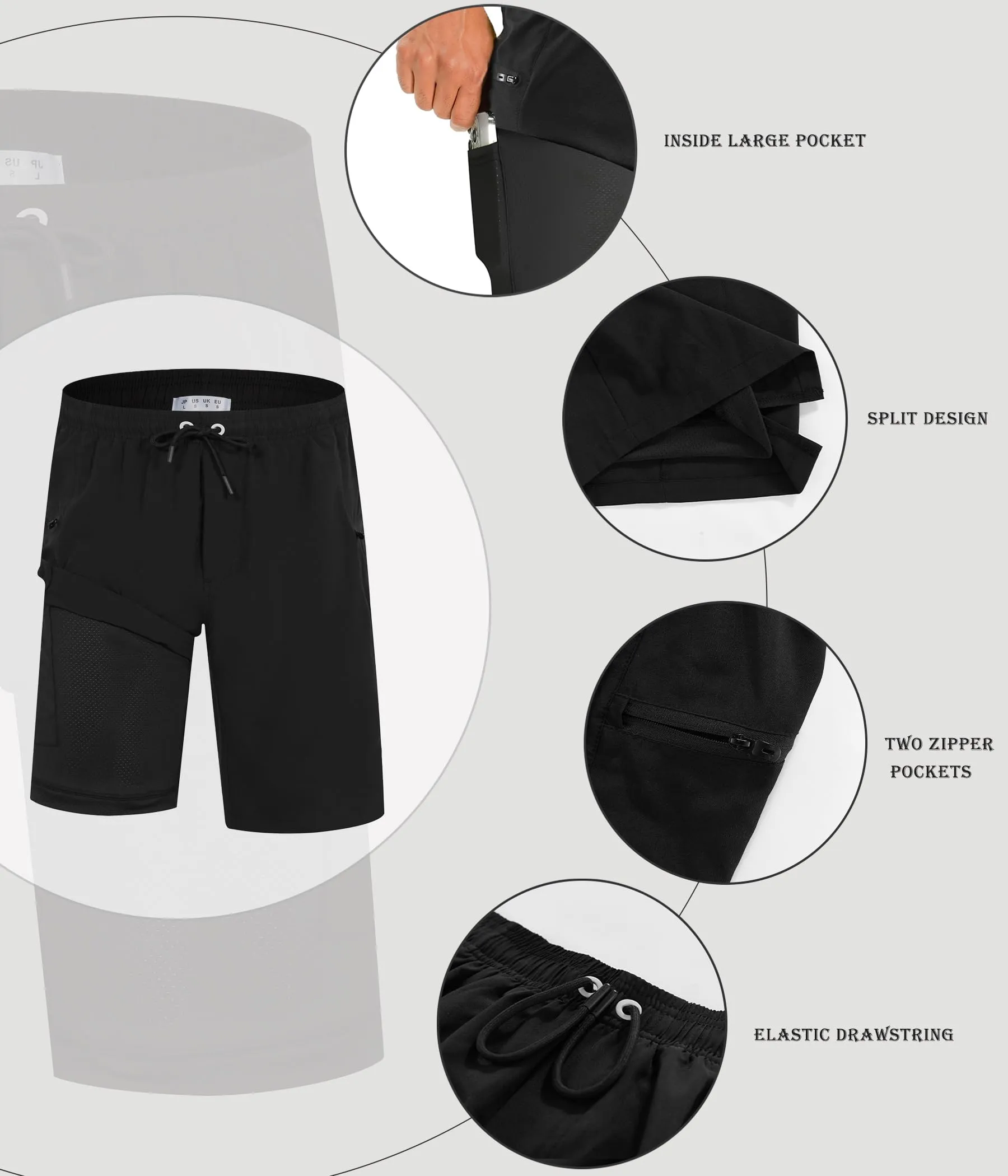 APTRO Pantaloncini da Bagno Uomo Stampa Hawaiana Asciugatura Rapida con Fodera in Rete Nero MK173 XXL - immagine 4