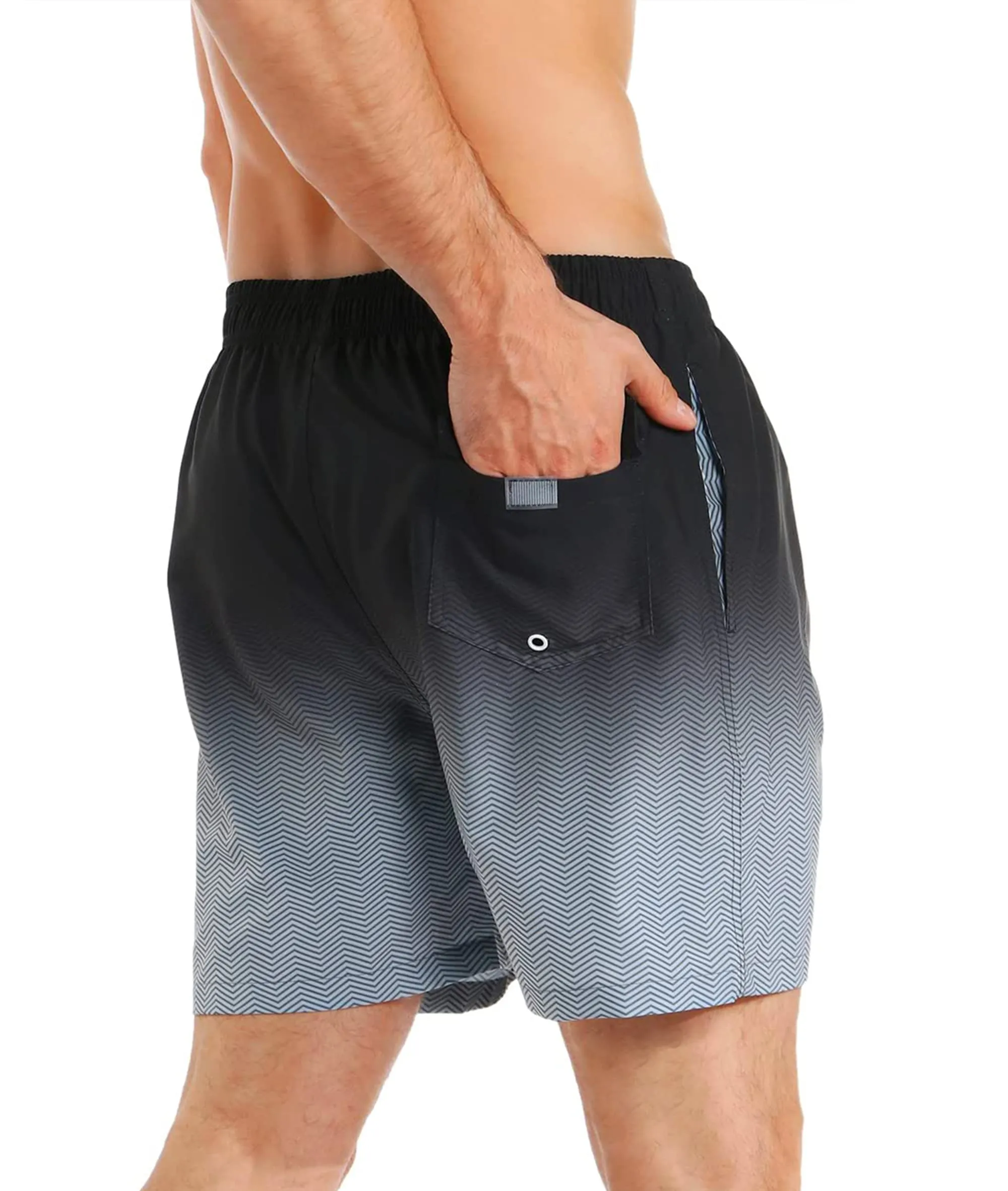 APTRO Pantaloncini da Bagno Uomo Stampa Hawaiana Dissolvenza Nera MK173 M - immagine 3