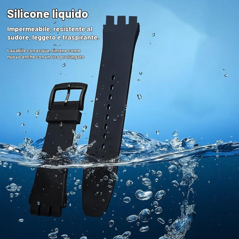 OLXIYOC Cinturino per orologio in silicone impermeabile 20mm, blu navy - immagine 6