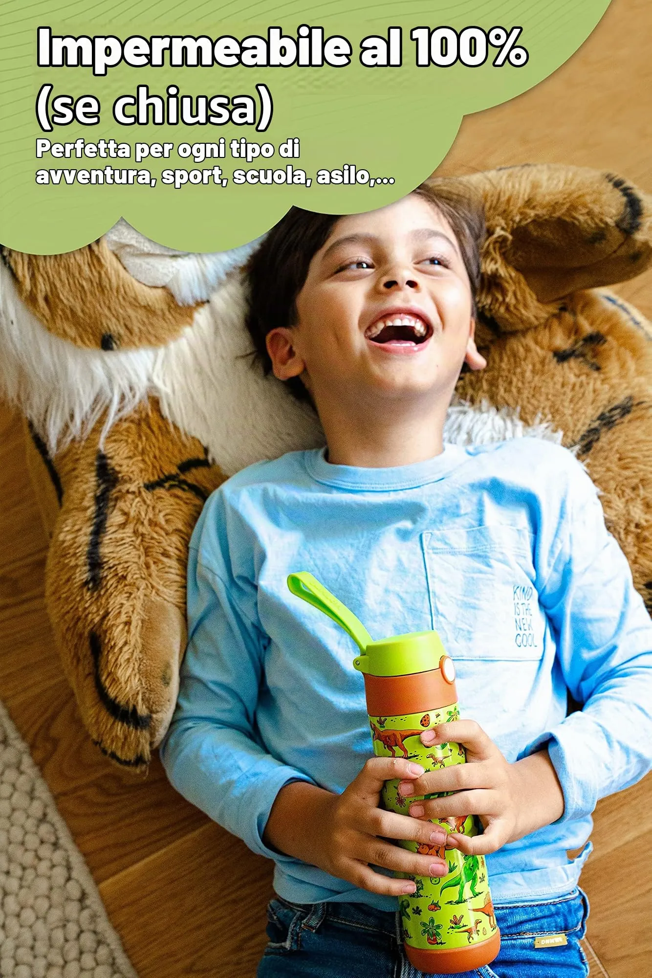 Jarlson Borraccia Termica Bambini Mali 500ml Acciaio Inox (Dinosauro) - immagine 5