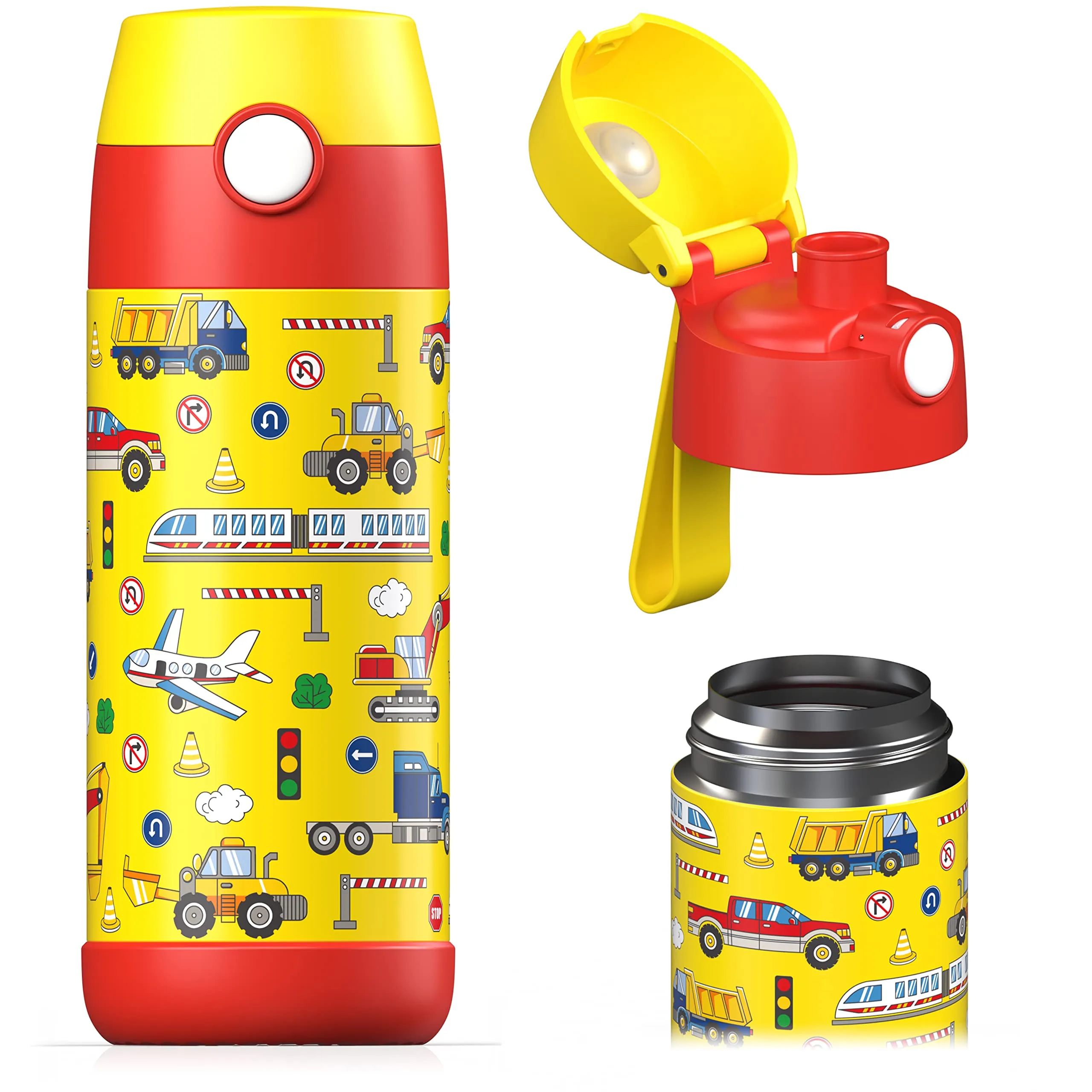 Jarlson Borraccia Termica Bambini Mali 350ml in Acciaio Inox - Veicoli - immagine 1