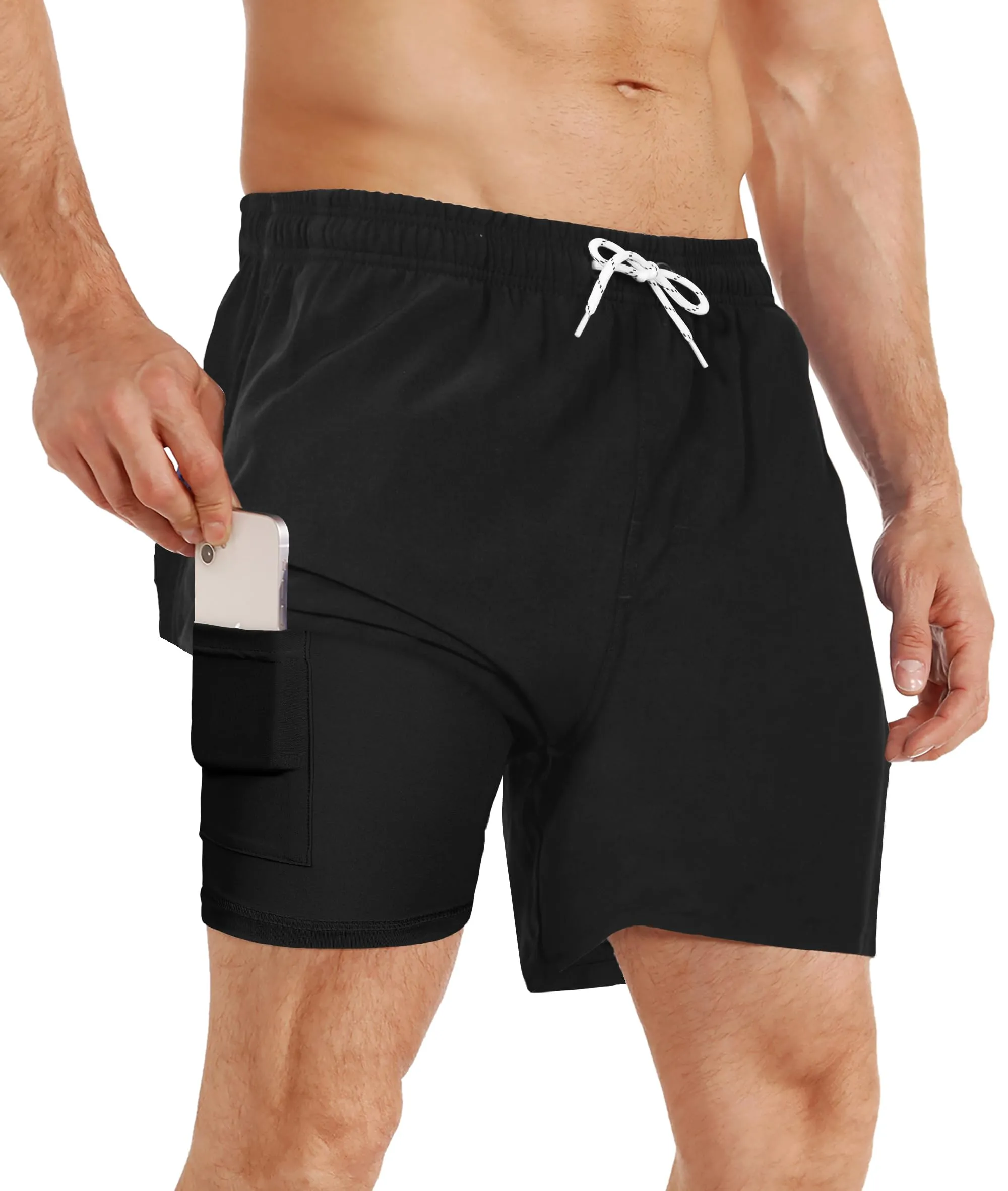 APTRO Pantaloncini da Bagno Uomo Asciugatura Rapida, Nero, 2XL - immagine 1