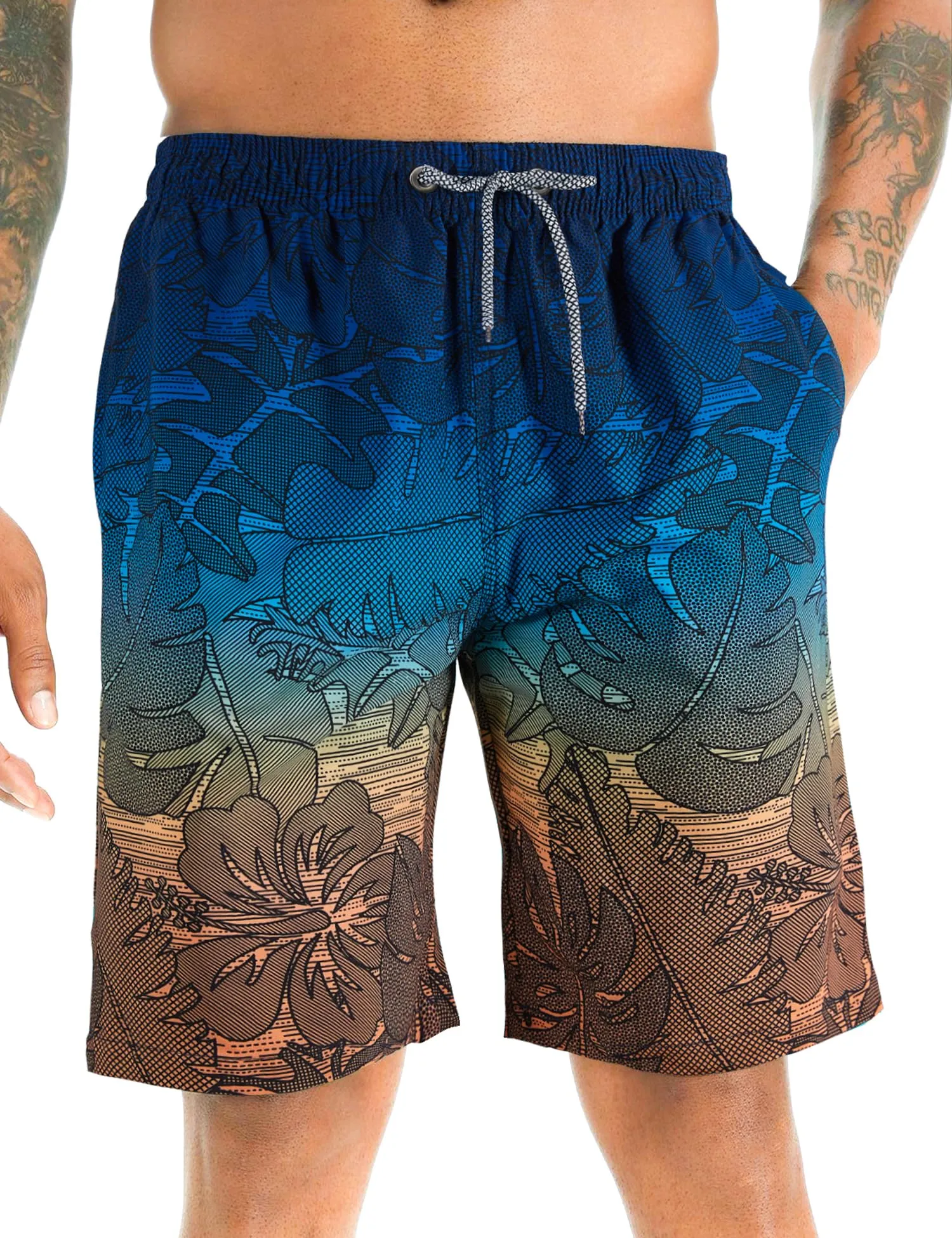 APTRO Pantaloncini da Bagno Uomo Stampa Hawaiana Giallo S119 M - immagine 1