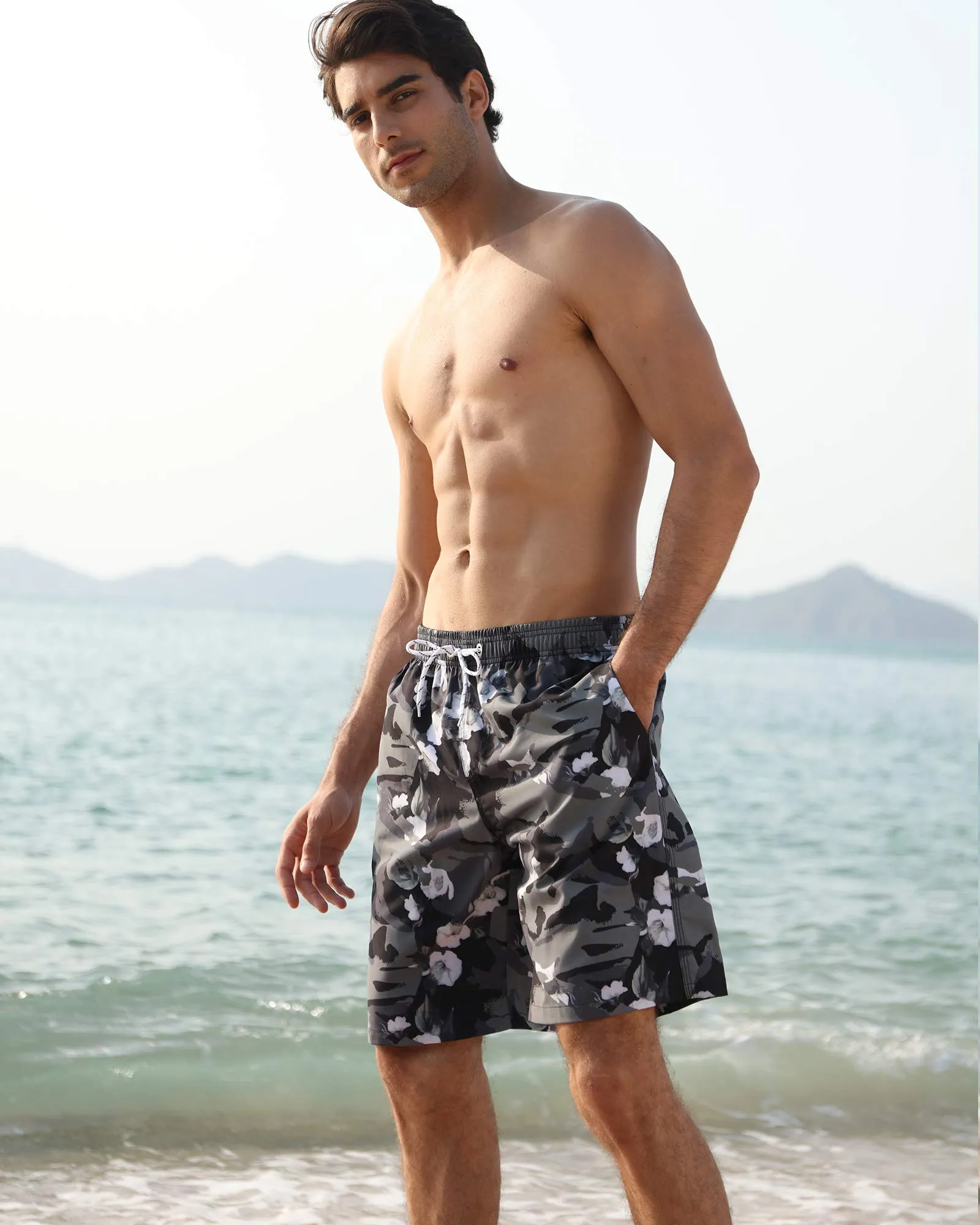 APTRO Pantaloncini da Bagno Uomo Stampa Hawaiana Blu S118 S - immagine 2