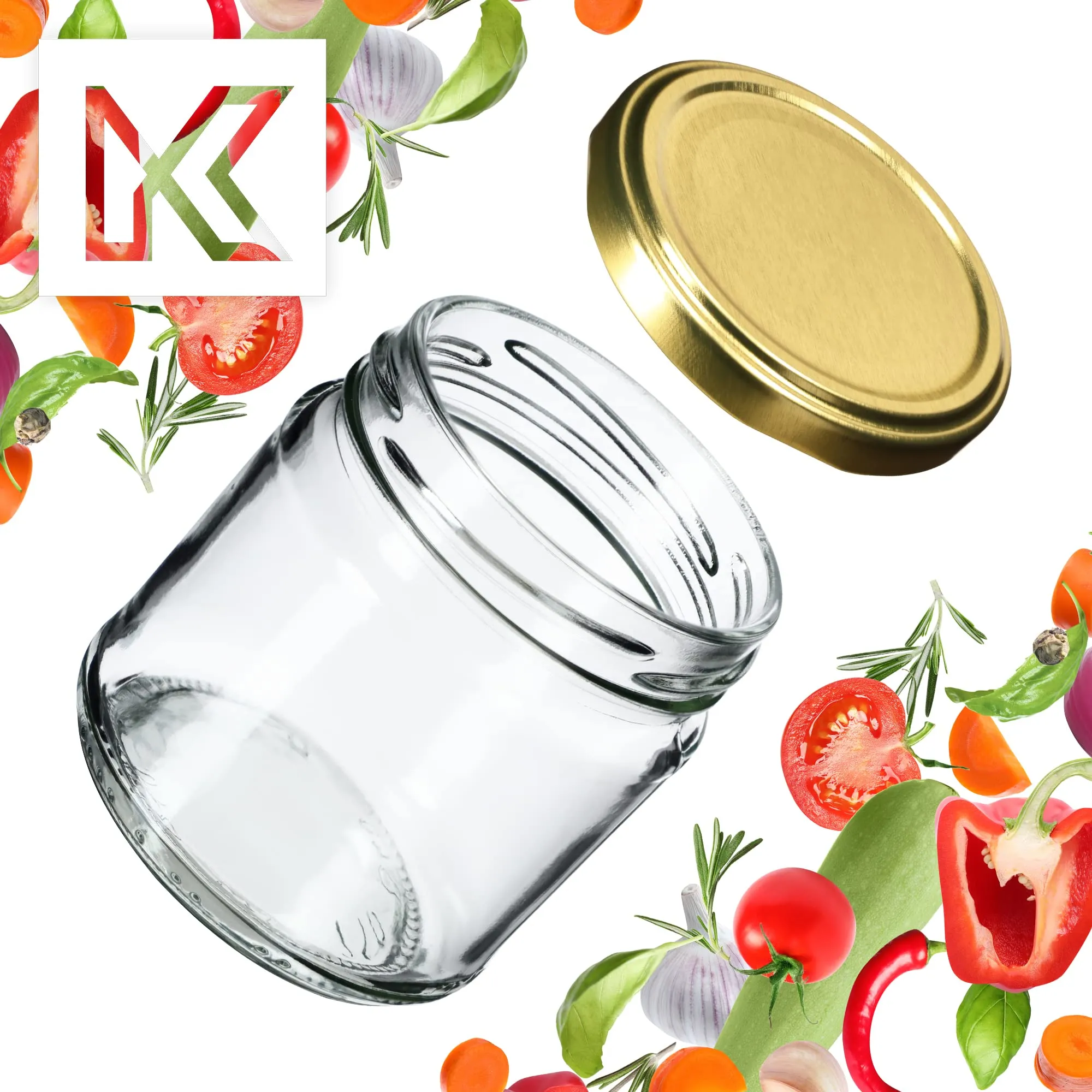 KADAX Set di 100 barattoli in vetro 200ml Ø66 con tappo a vite ermetico - immagine 7