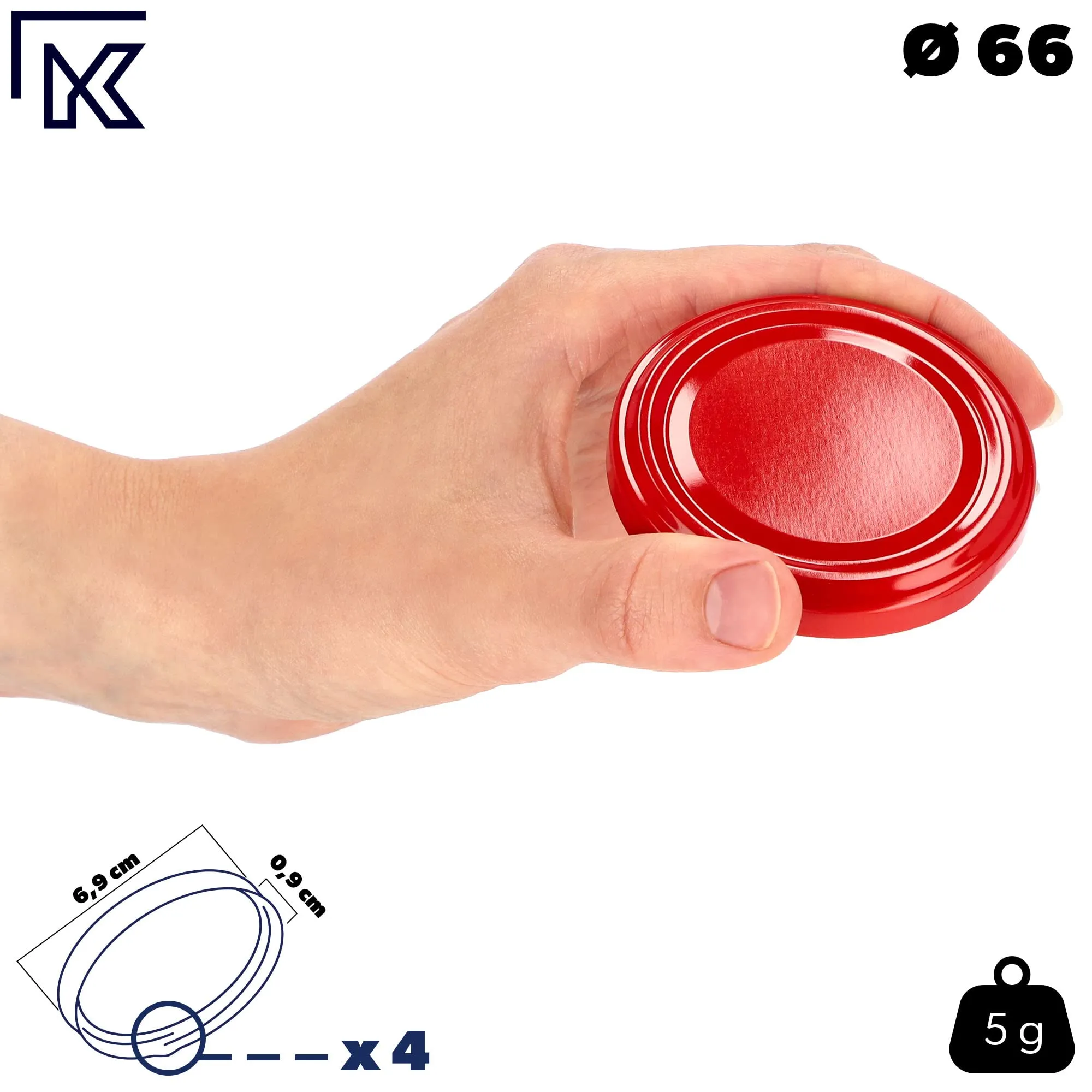 KADAX Set di 20 barattoli in vetro 200ml Ø66 con tappo a vite ermetico - immagine 4