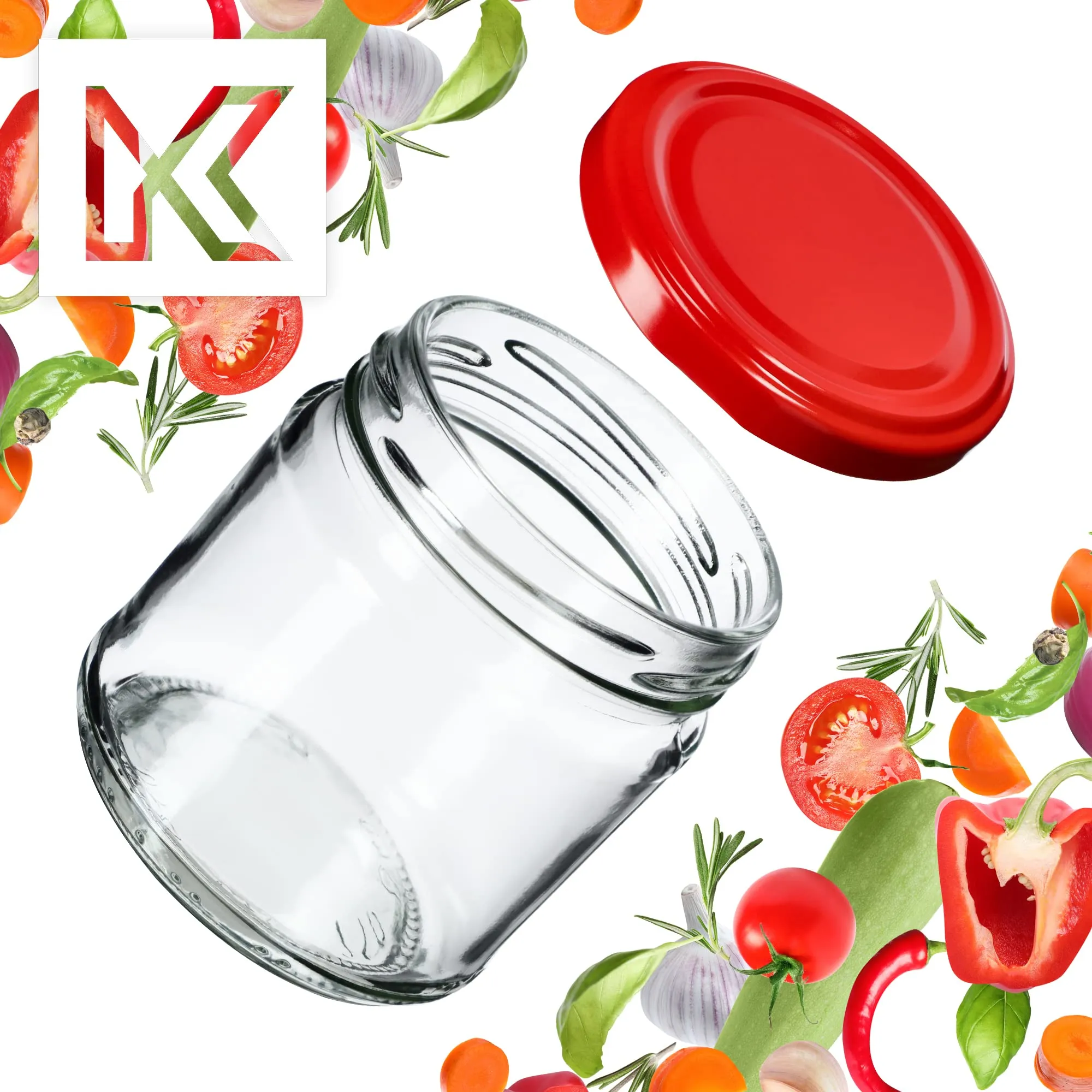 KADAX Set di 20 barattoli in vetro 200ml Ø66 con tappo a vite ermetico - immagine 7