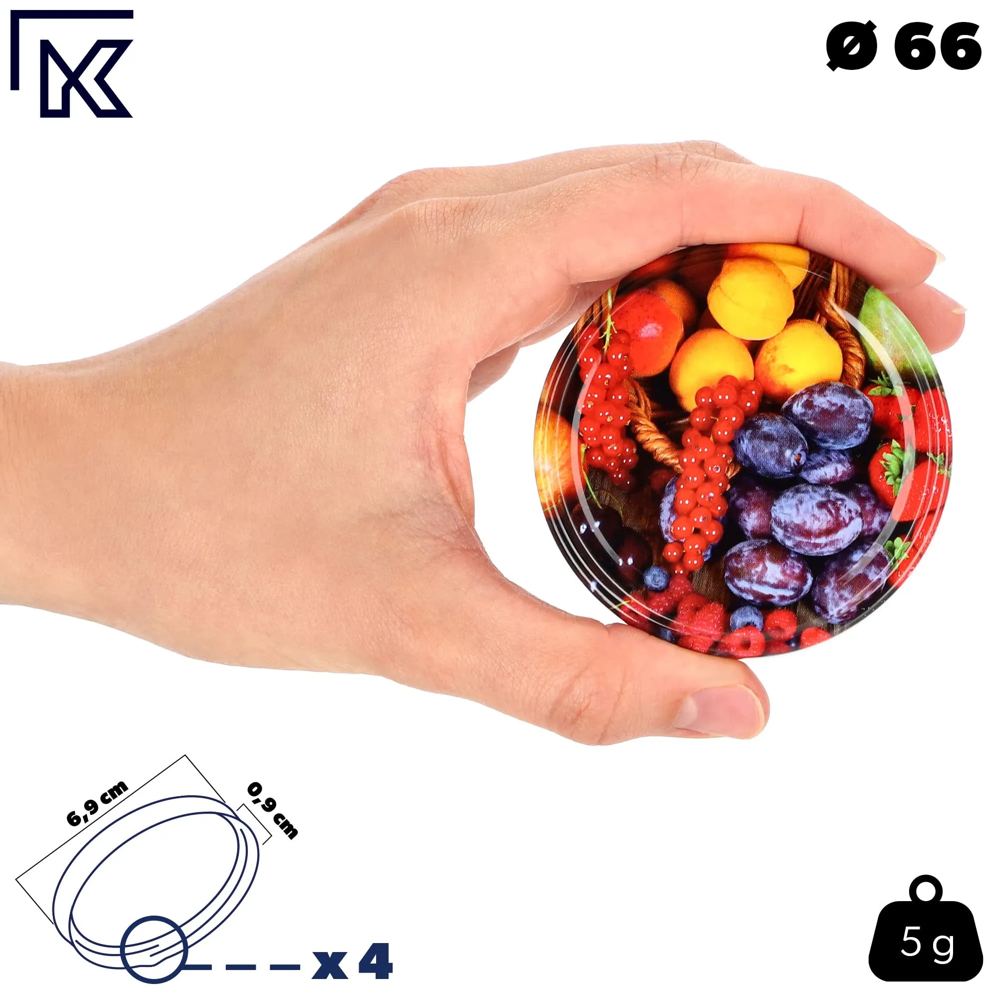 KADAX Set di 100 barattoli in vetro 200ml Ø66 con tappo a vite ermetico - immagine 4