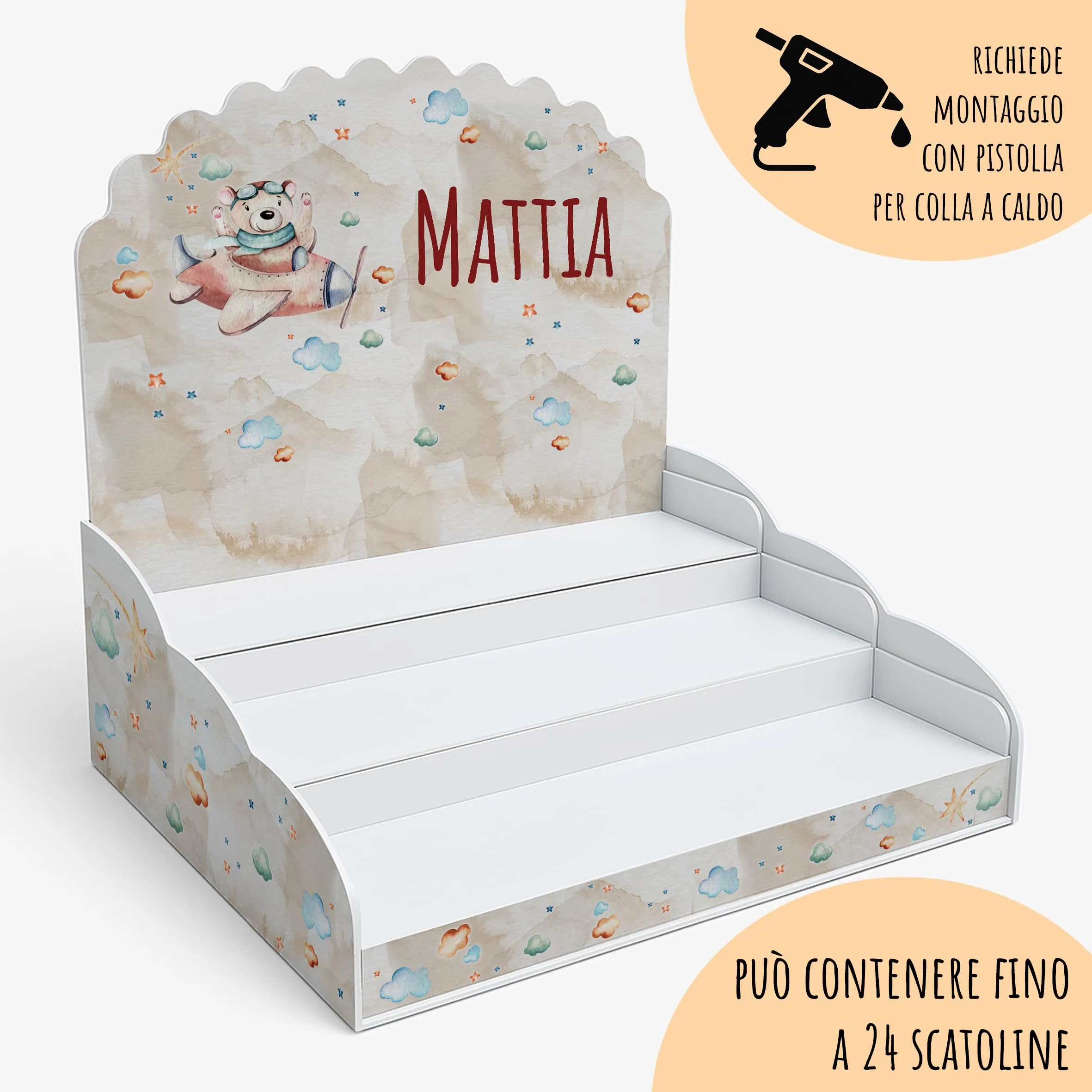 PV Grafik Scatoline Portaconfetti Personalizzate per Nascita e Battesimo, Set da 48 Pezzi con Bigliettino e Nastrino, Tunna27 - immagine 3
