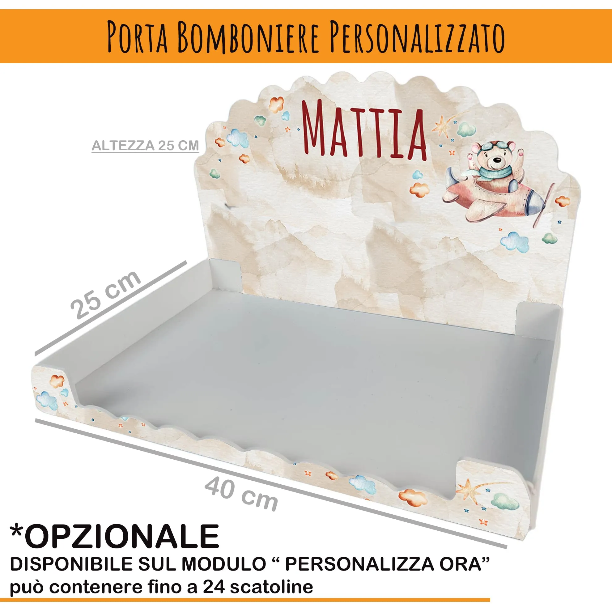 PV Grafik Scatoline Portaconfetti Personalizzate per Nascita e Battesimo, Set da 48 Pezzi con Bigliettino e Nastrino, Tunna27 - immagine 4
