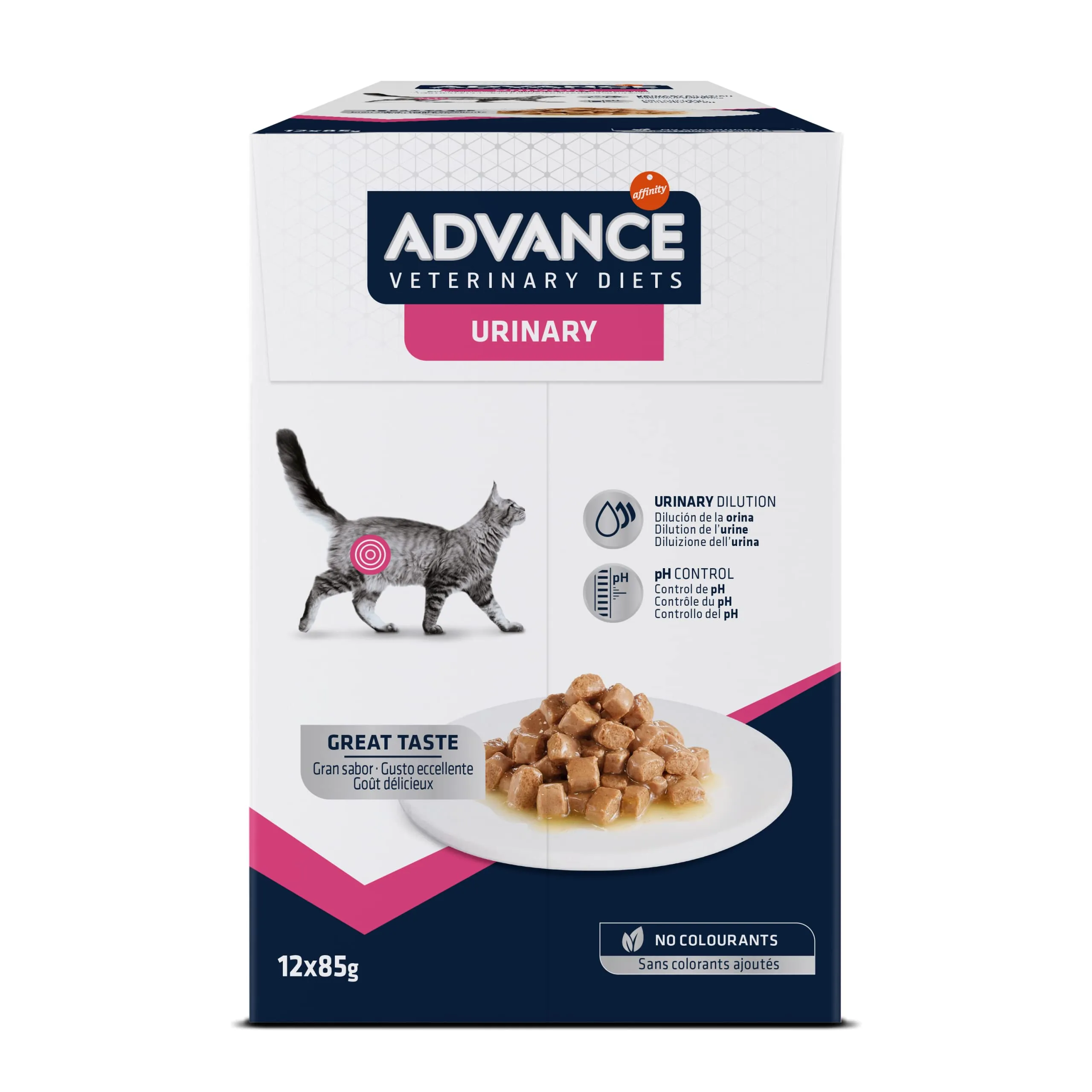 Advance Veterinary Diets Urinary Cibo Umido per Gatti, 12 bustine da 85g - immagine 1