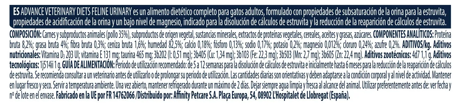 Advance Veterinary Diets Urinary Cibo Umido per Gatti, 12 bustine da 85g - immagine 6