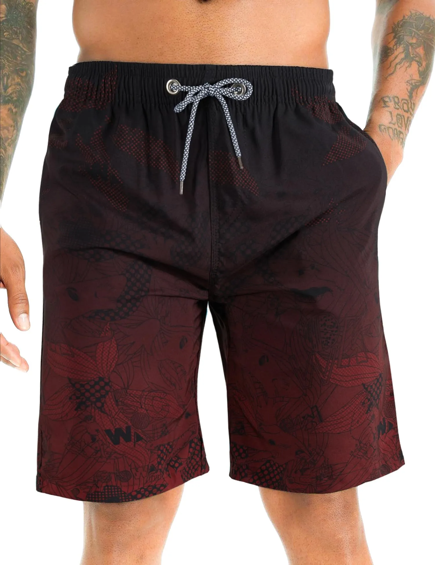 APTRO Pantaloncini da Bagno Uomo Stampa Hawaiana Rosso BS023 4XL - immagine 1