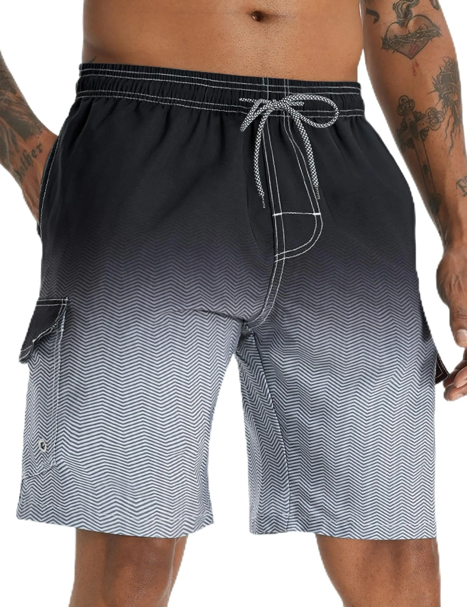 APTRO Pantaloncini da Bagno Uomo Stampa Hawaiana Nero S181 5XL - immagine 1