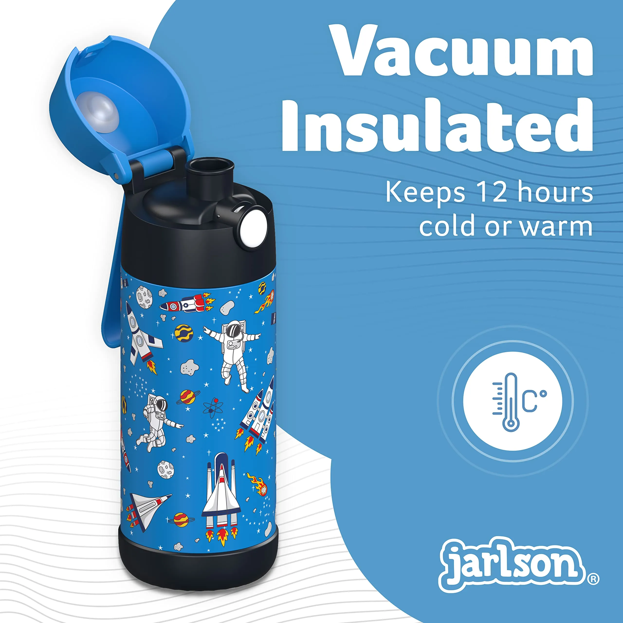 Jarlson Borraccia Termica Bambini Mali 350ml Acciaio Inox (Spazio) - immagine 2